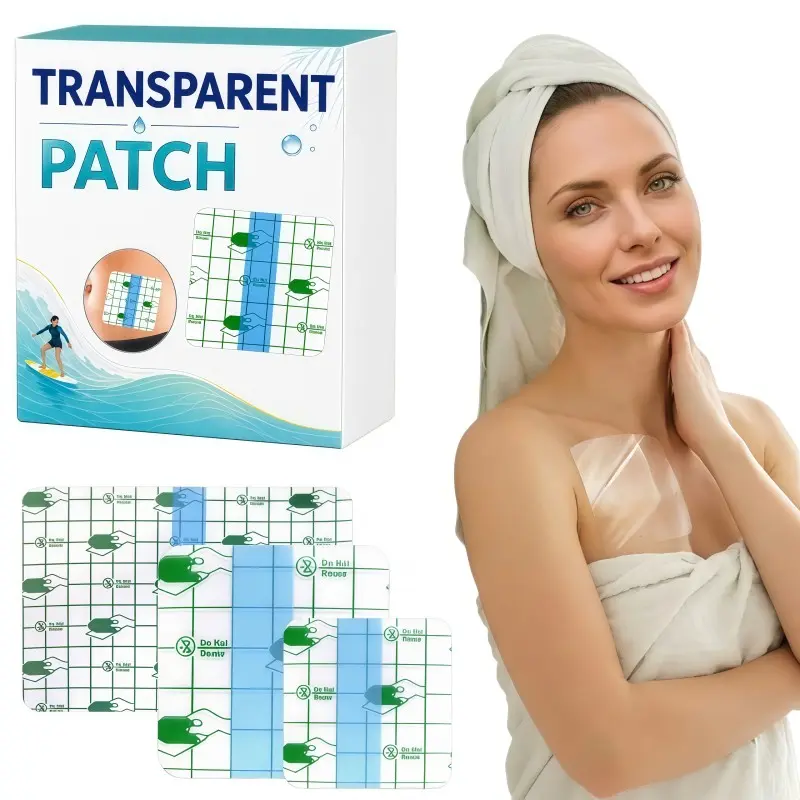 100pcs Waterproof Adhesive Stickers, Clear Transparent PU Film Washable Plasters, Breathable Adhesive Dressings for Shower Care, All Seasons Universal Use