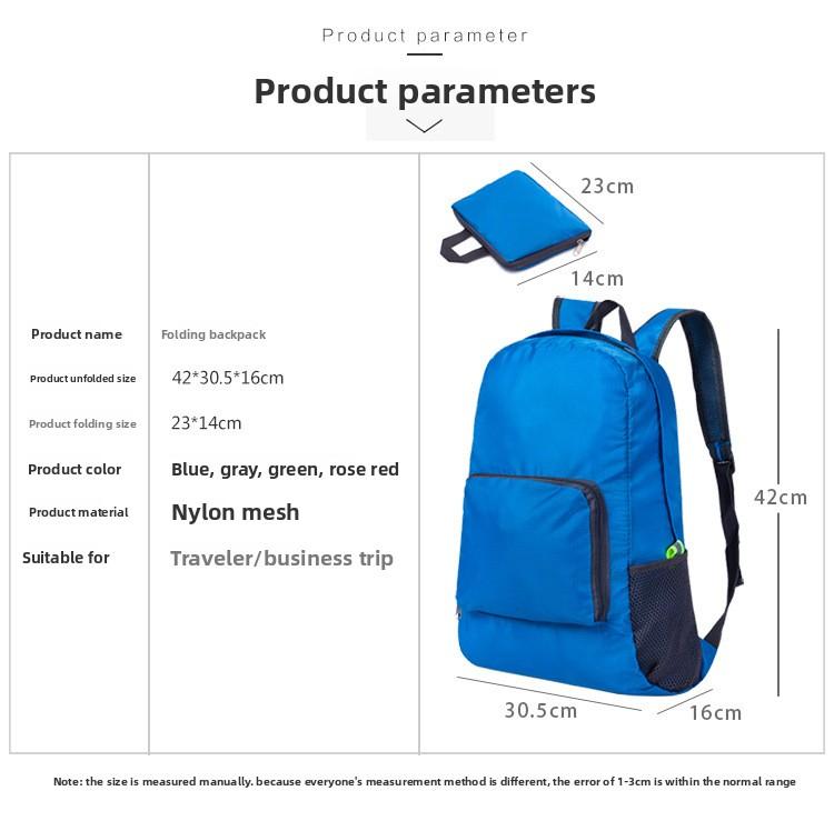Korean Style Outdoor Multifunctional Travel Casual Foldable Backpack for Training Class Students with Logo Printing Option