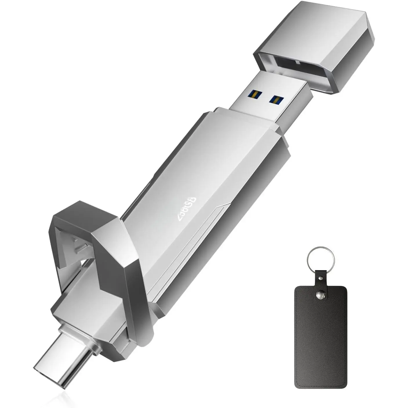 256G External Portable SSD USB Solid State Drive, Up to 1000MB/s 3.2 Gen 2 Solid State, Type C + USB A  Drive for Phone/Android Laptops/Windows/,