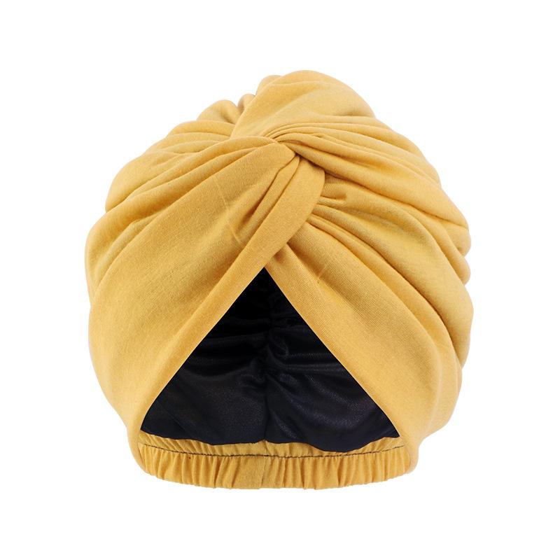 Double Layer Satin Indian Turban, Elastic Cross Twist Chemo Head Wrap