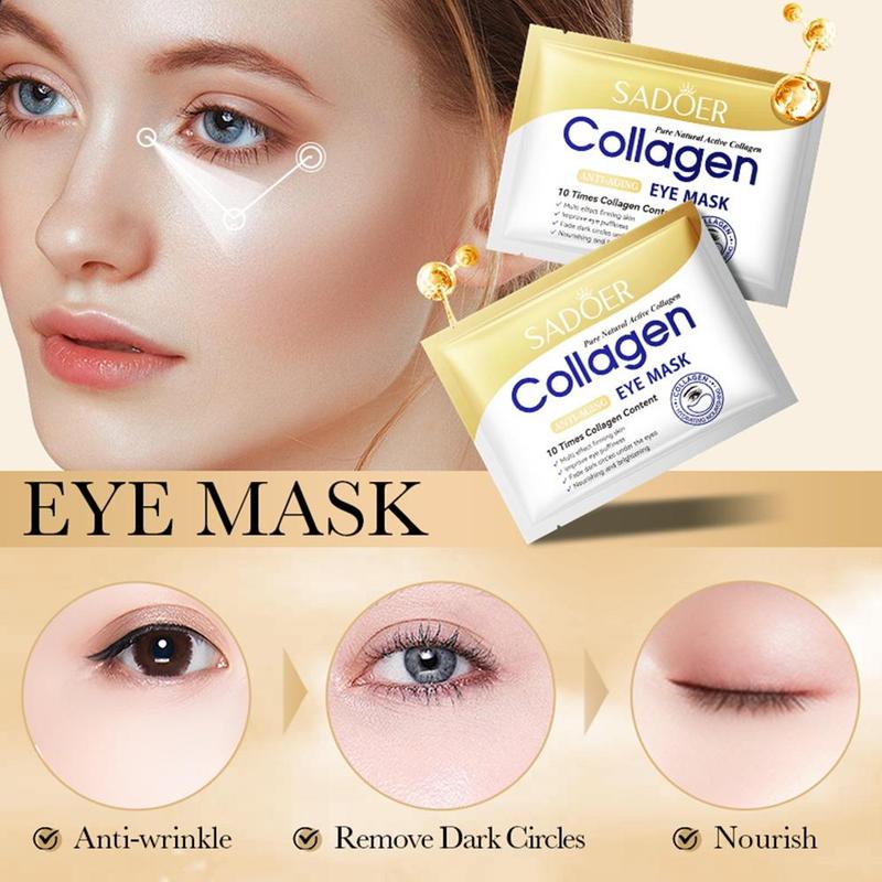10 Pcs Crystal Collagen Eye Mask: Firm, Moisturize & Eliminate Dark Circles & Lines Gel Hydrate