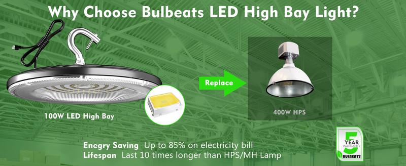 200W UFO LED High Bay Light 28000lm (Eqv.800W MH/HPS) High Bay LED Lights 5000K Warehouse Light with US Plug UFO Bay Lighting Energy Saving Upto 3800KW/5Yrs(5Hrs/Day) -ETL Listed