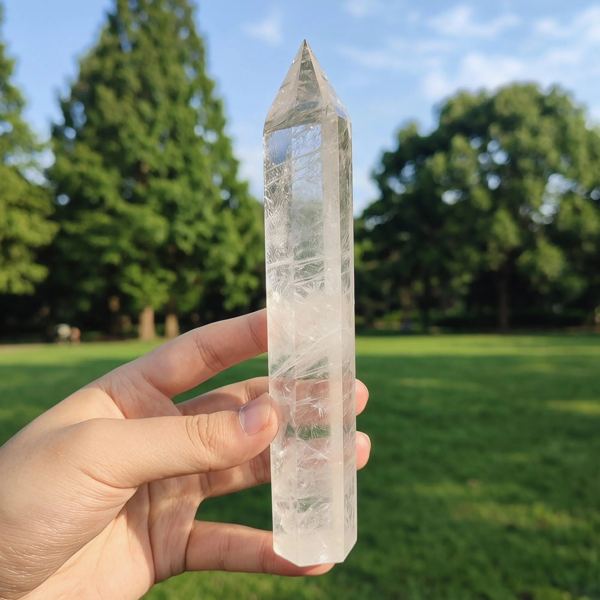 Natural Clear Quarzt Tower, Reiki Healing Crystal, Home Decor,crystal home decor, crystal altar decor, desk crystal decor, halloween/christmas decoration, Natural Crystal Decorations
