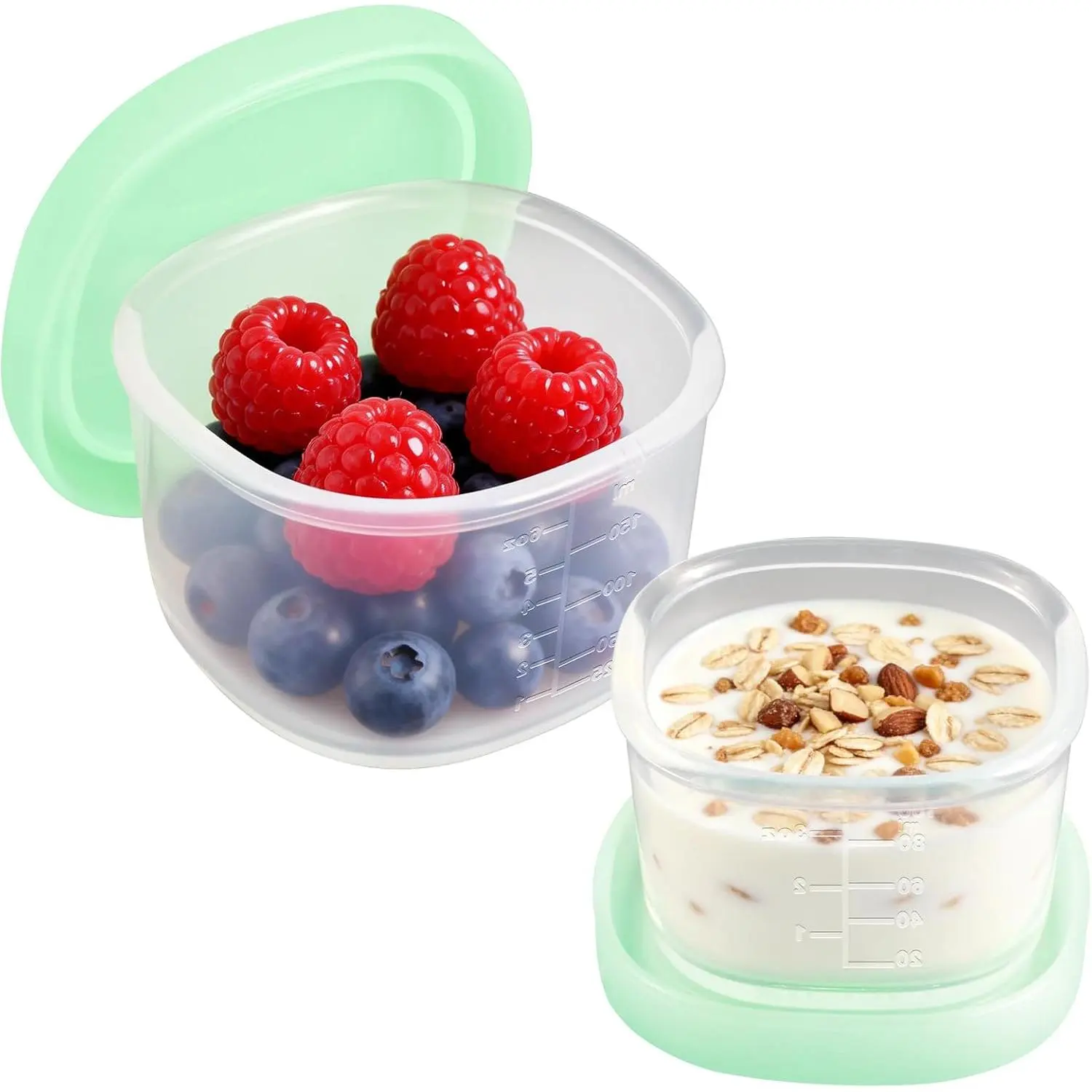 Storage Container with Lid, 3oz+6oz | Airtight  Small Snack Containers for Babe Puree, Formula, Sauce, Fruit, Ice Cream, Freezer Box & Meal Prep