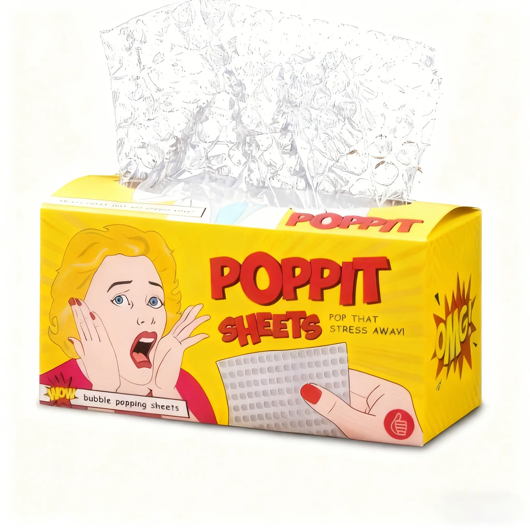 Relieve Stress Mini Bubble Sheets, Office and Party Desk Relaxation Toy, Paper Bag, Bubble Wrap, Perfect Gift for Christmas and Halloween