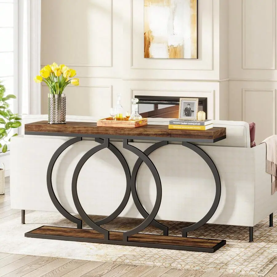 55 " Gold Console Table, Faux Entryway Table Narrow Long Sofa Table Accent Table Living Room
