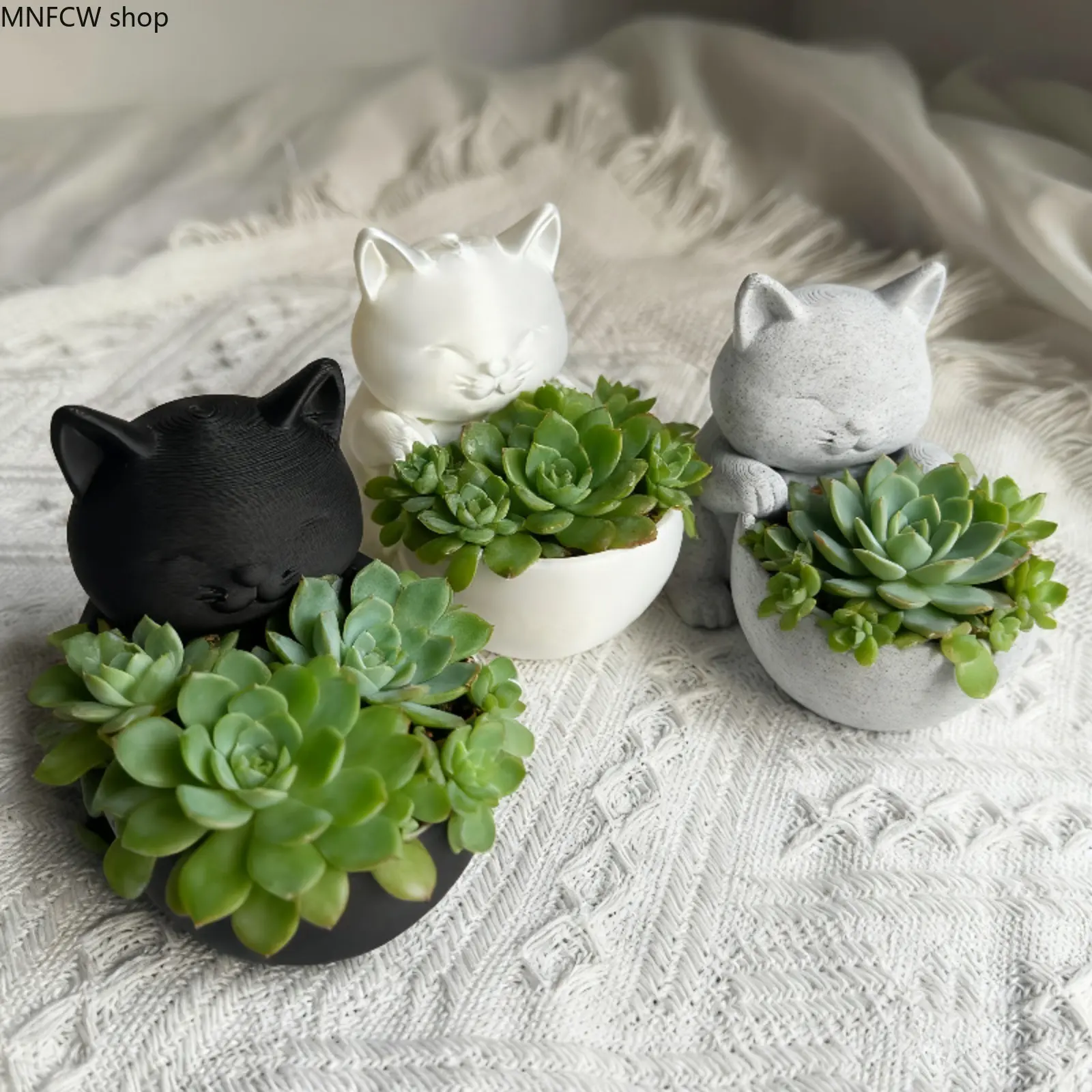 2026 Viral 3D Printed Cute Cat Succulent Planter, Adorable Cat Shape Small Plant Pot, Must-Have for Cat Lovers Home Garden Decor