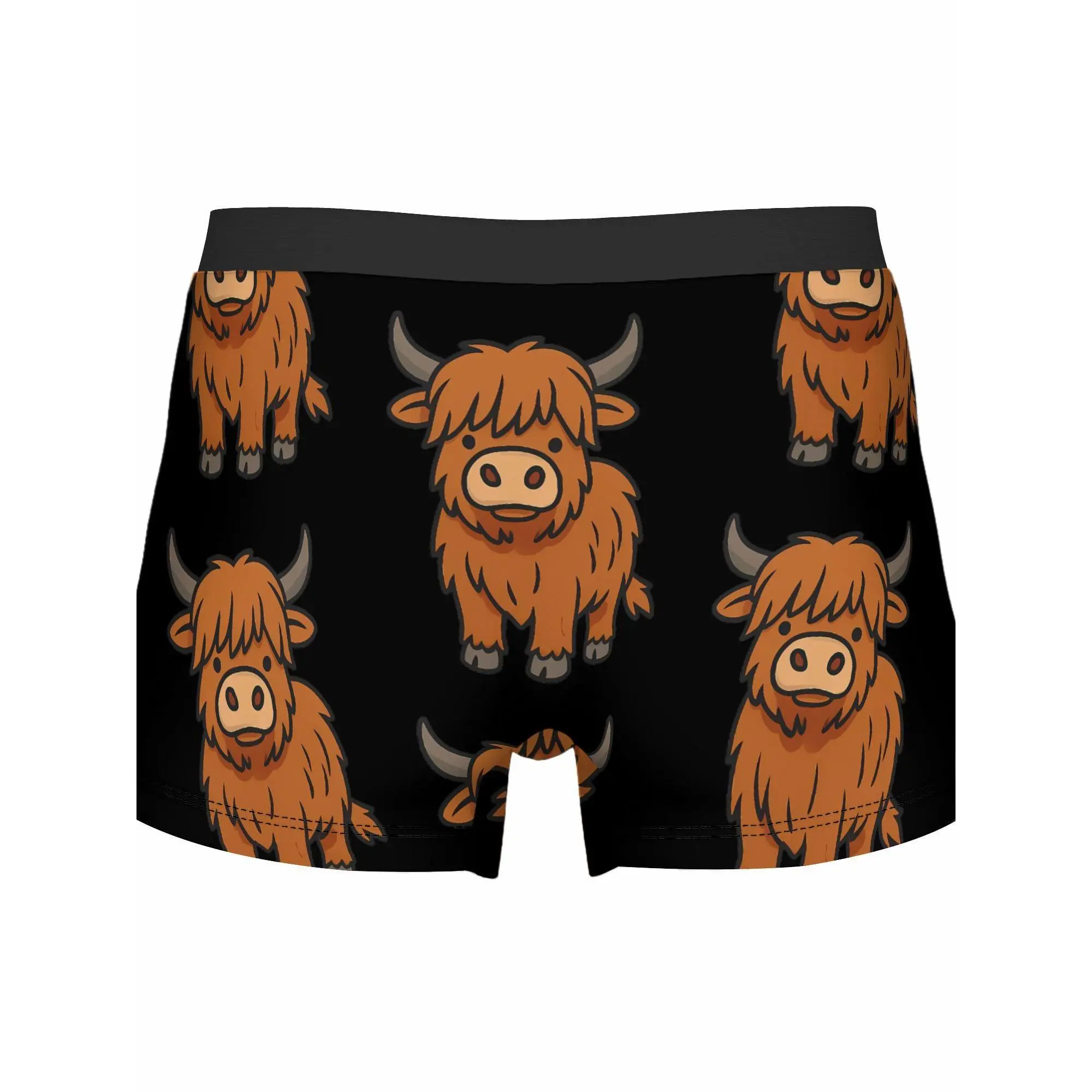 Highland Cow Boxers Highland Cow - Cool Polyester Underwear Shorts Boxer - Man Underpants Menswear Soft
