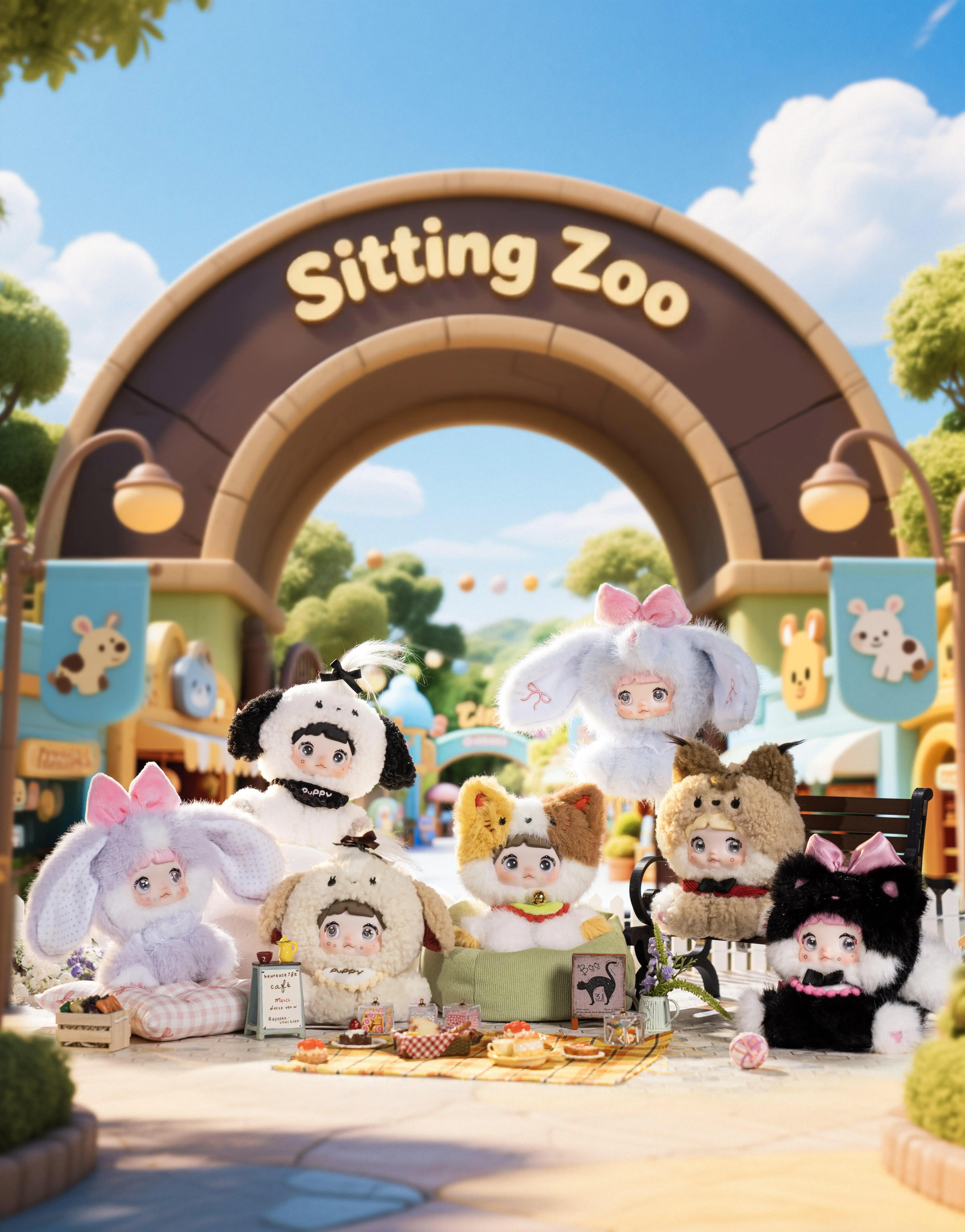 1155. Nommi Sitting Zoo Serise Plush Blind Box