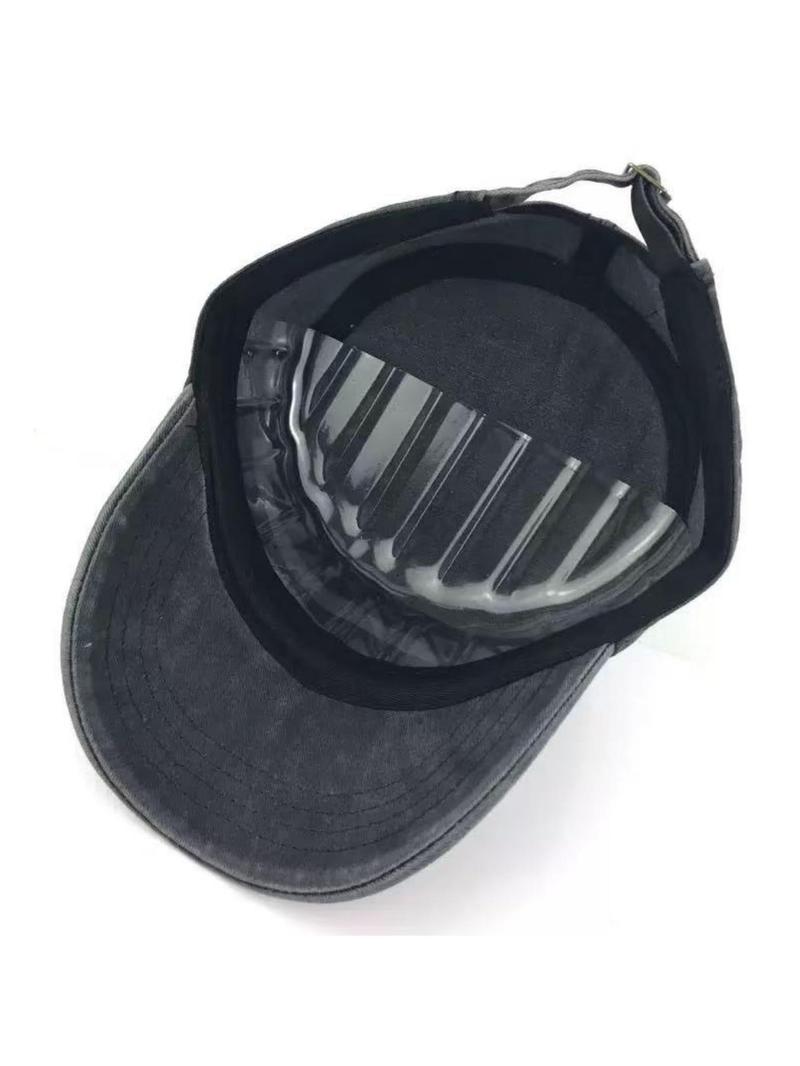 Unisex Outdoor Army Cap, Retro Flat Top Design, Adjustable Sun Protection Hat for Everyday Wear