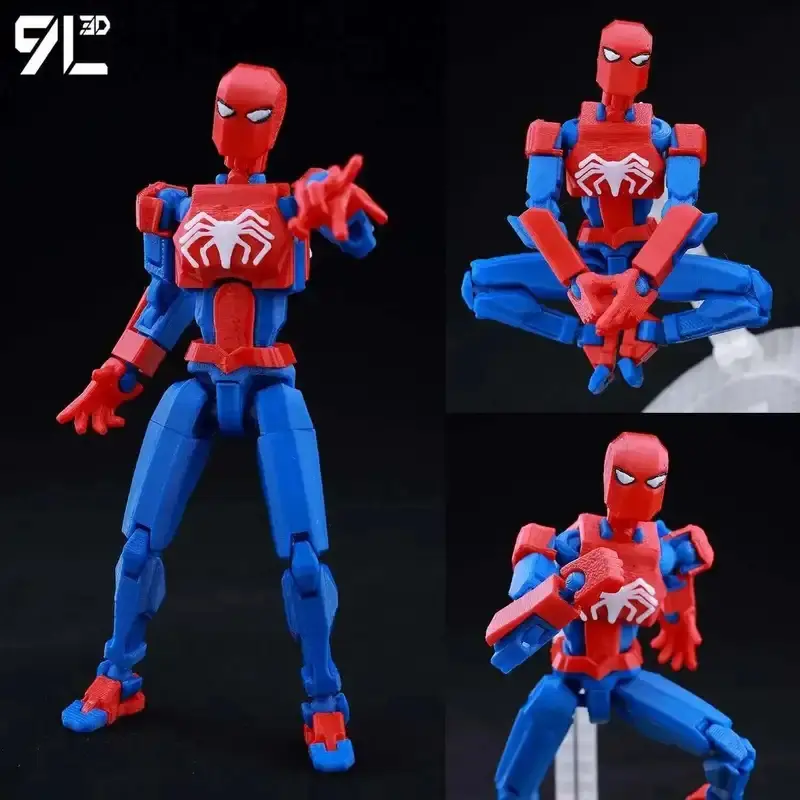 9L3D Printed Lucky Dummy 13 Spider-Man 3D Printed Action Figure, Multi-Jointed Poseable Anime Model, Collectible Gift for Fans
