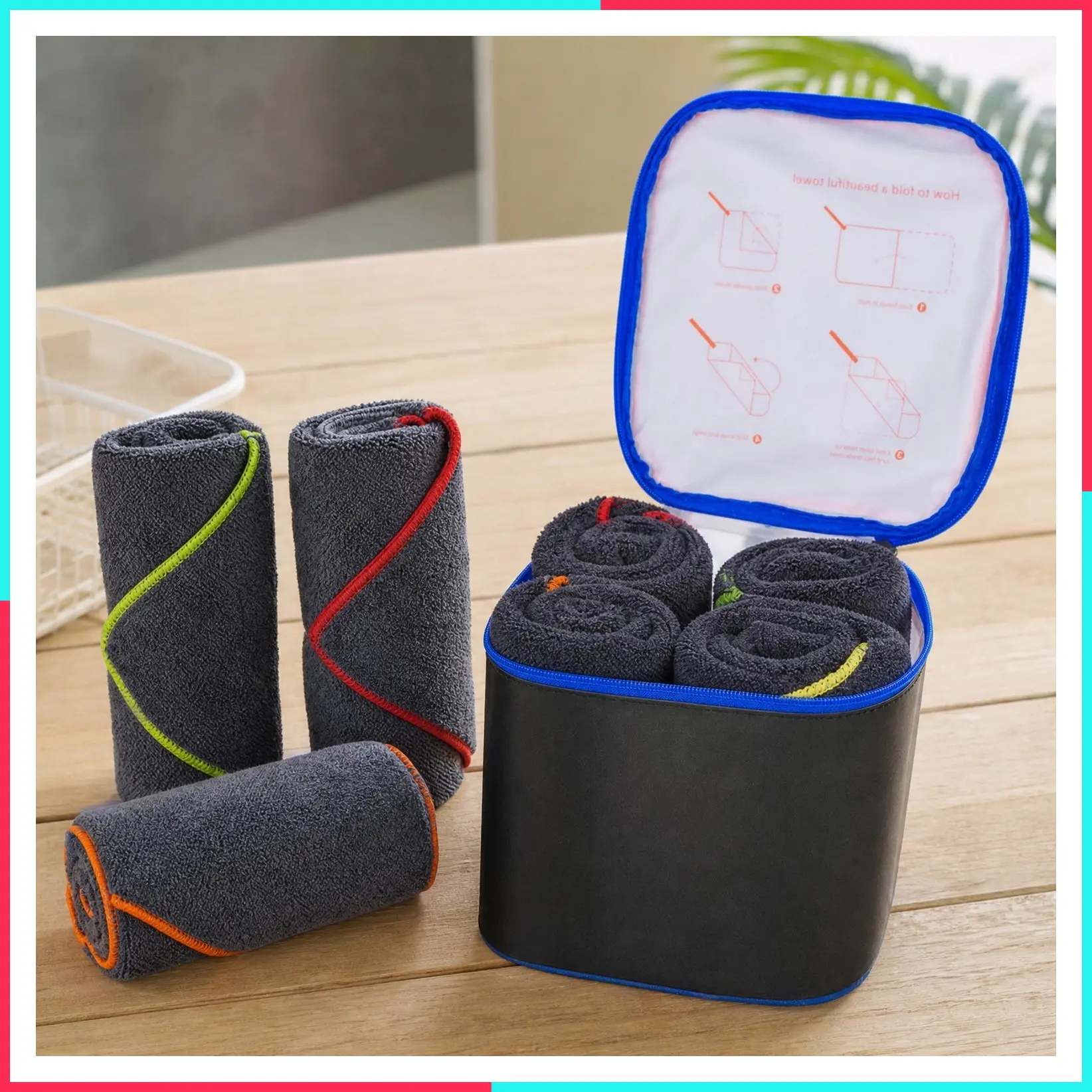 4-Pack Quick Dry Microfiber Travel Towels – Super Absorbent, Ultra-Soft Camping Towel Set with Water-Resistant Bag, Lightweight & Compact for RV, Gym, Beach, Pool, Swimming, and Family Trips