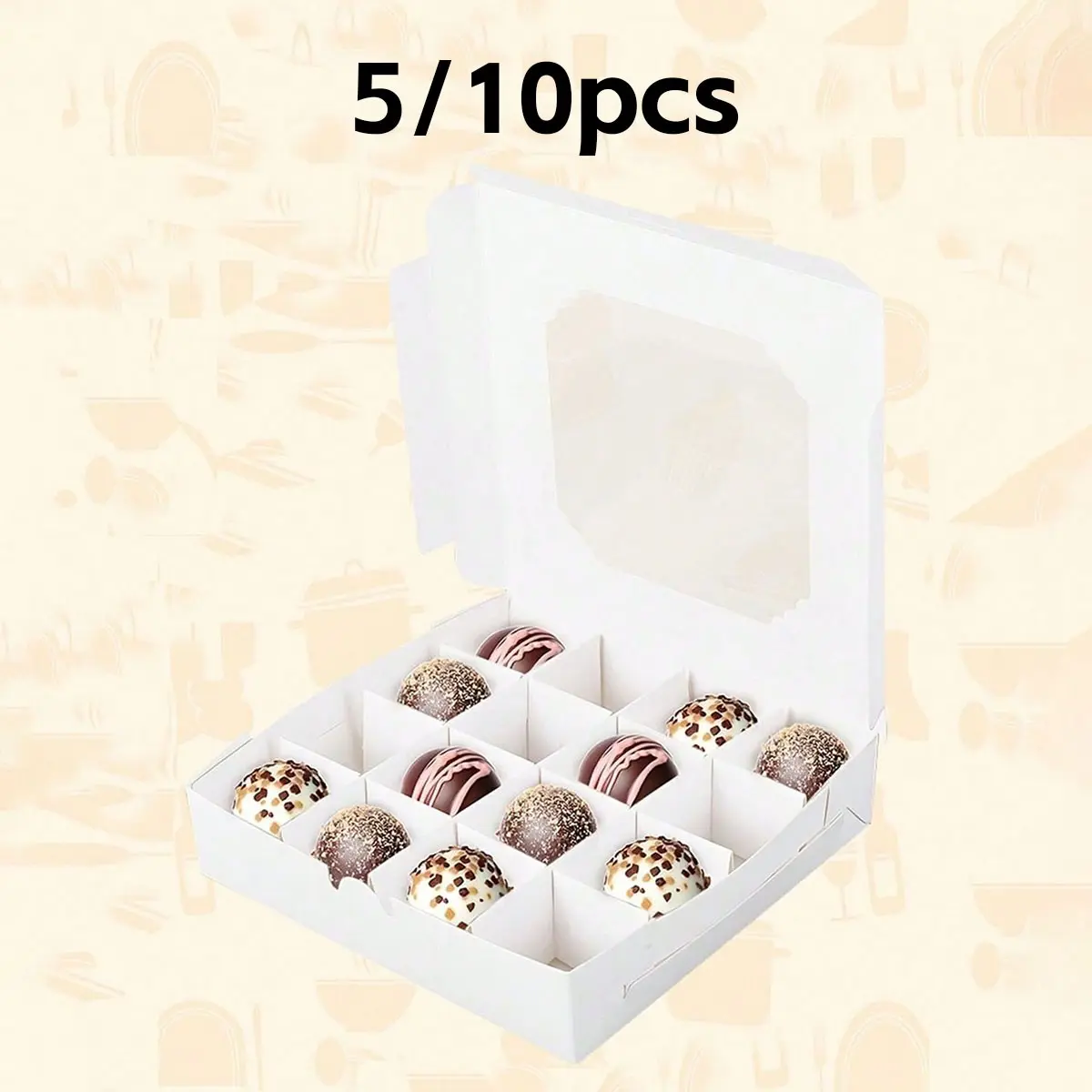 Transparent Baking Boxes with Window, Sweet Treats & Gift Boxes, Food Safe, Mix & Match Candy Chocolate, Ideal for Celebrations & Home Baking