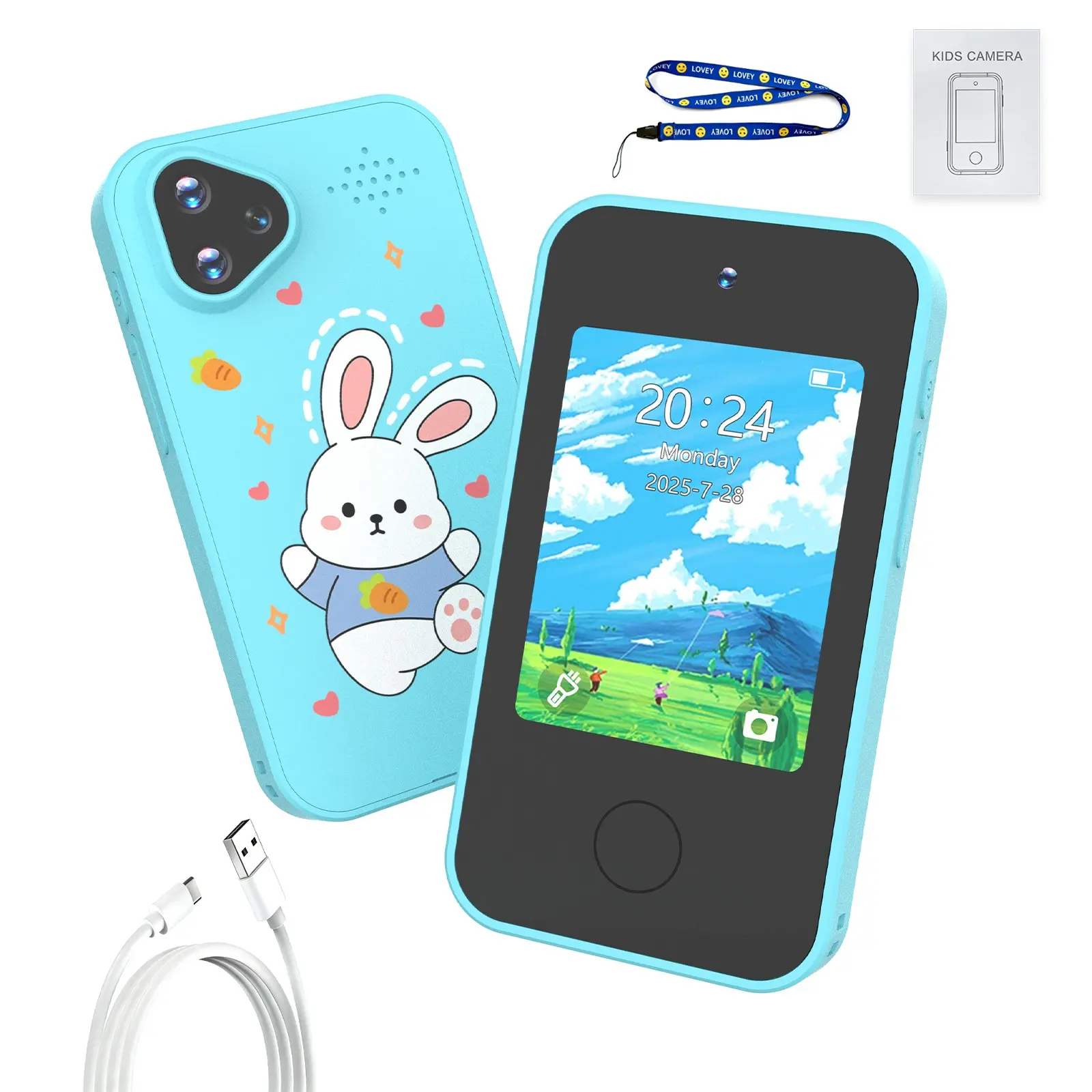 Smart Phone Toy with 2.8inch Touchscreen Camera, MP3 Learning Smartphone with Front and Rear Dual-lens Camera, Creative Birthday and Holiday Gift Options