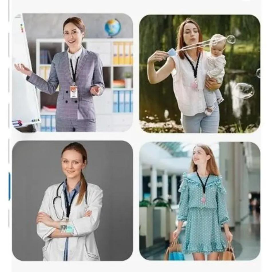 Stretchy Scrunchie Lanyard for ID Badges & Keys - Durable Lightweight Rotatable Metal Base & Sturdy Spring Clasp - Adjustable for Comfort - Perfect for Work Travel & Gym - Hypoallergenic Fabric