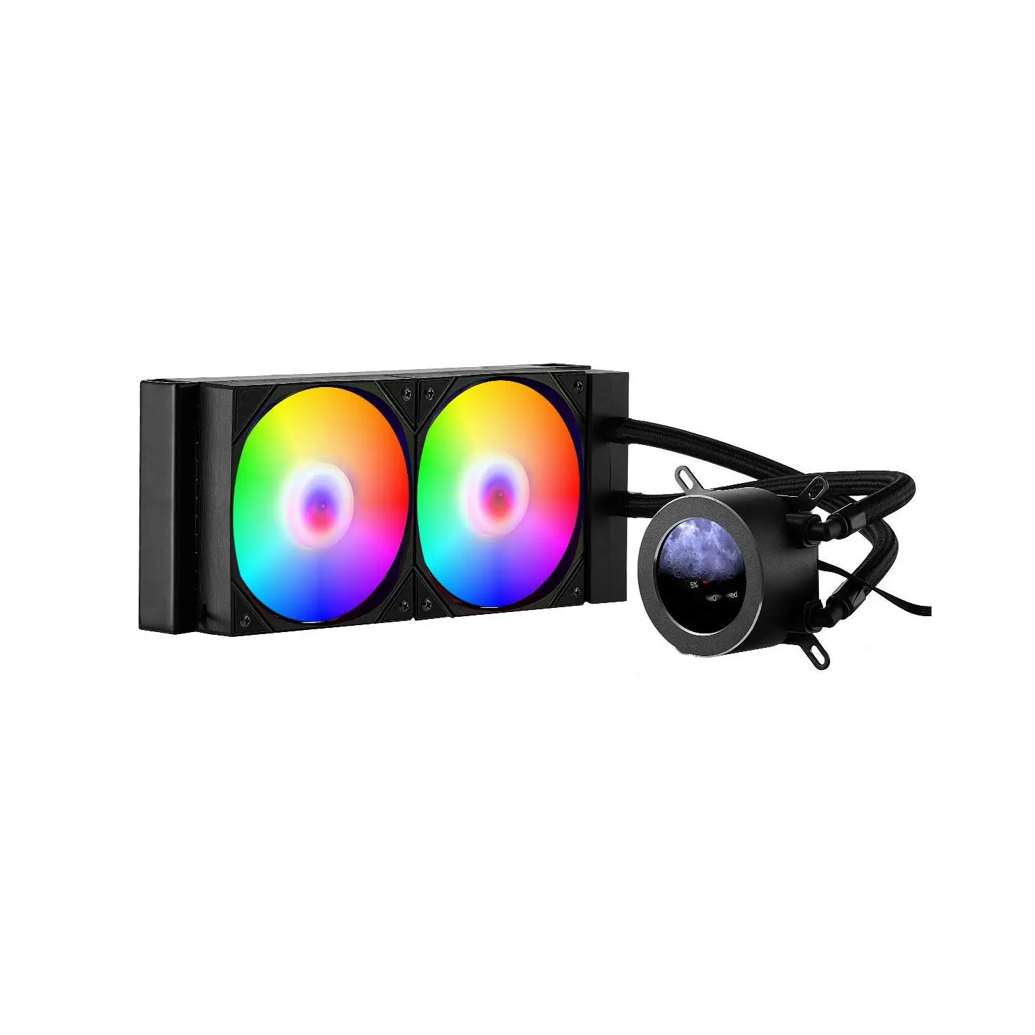 All-In-One CPU Liquid Cooler with ARGB Lighting, 120mm PWM Fans, High-Efficiency CPU Water Cooling System for Intel and AMD, Quiet Operation, Durable Copper Radiator, Easy Mounting, Compatibility for Gaming PCs and Workstations