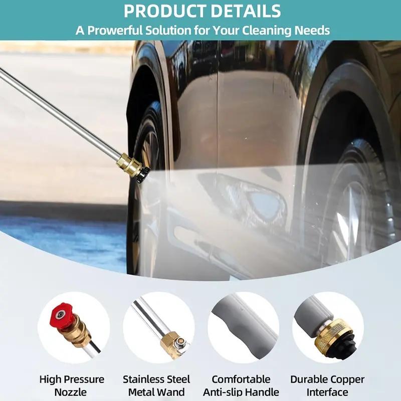 Jet Nozzle Power Washer for Garden Hose, Includes 2 High-Pressure Nozzles and Quick Connectors| Hydro Jet High Pressure Washer Tools for Car Wash, Patio, Driveway & Outdoor Cleaning