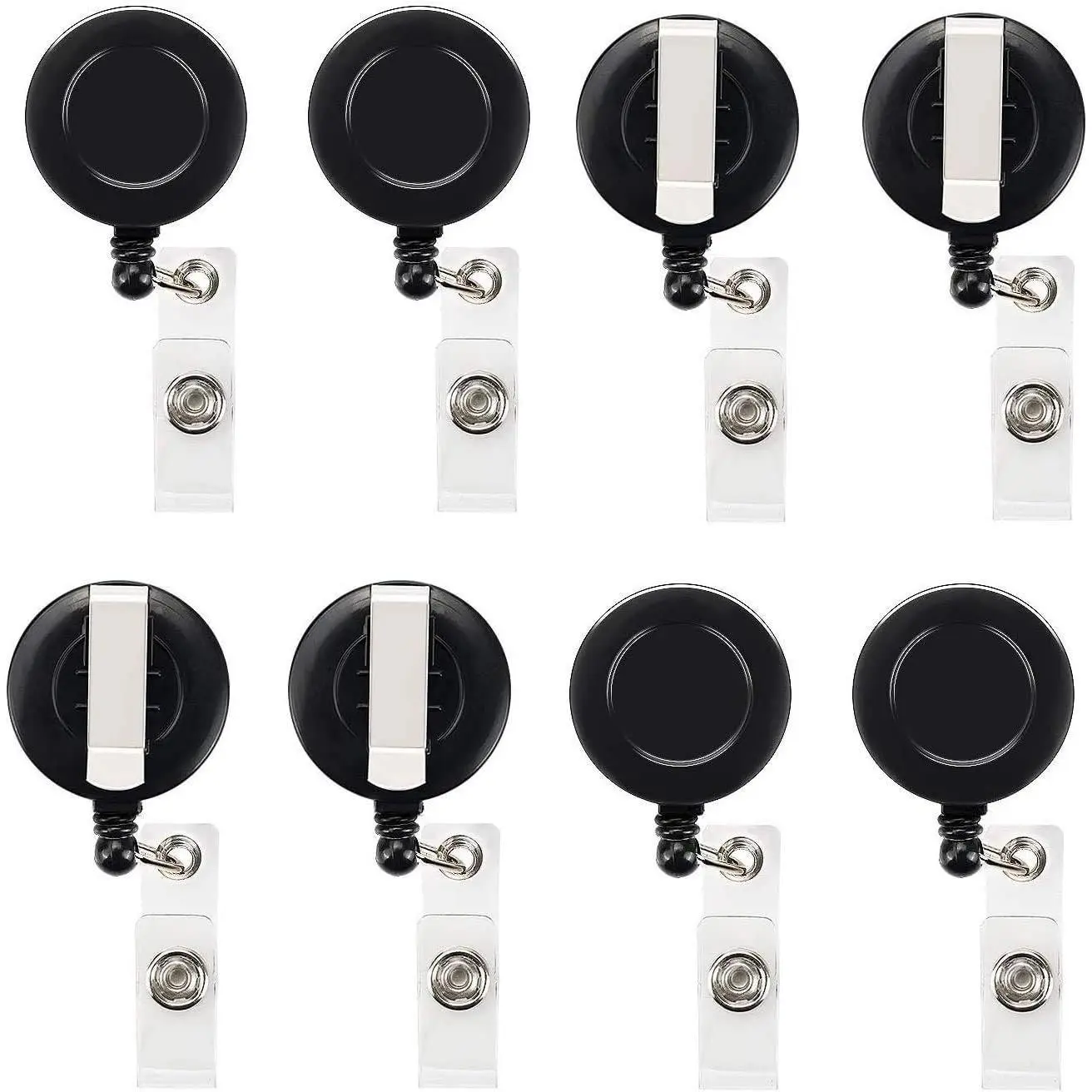 100 count Black Badge Reels Retractable Badges Holder for ID Card  Whistles Lanyards for School Office
