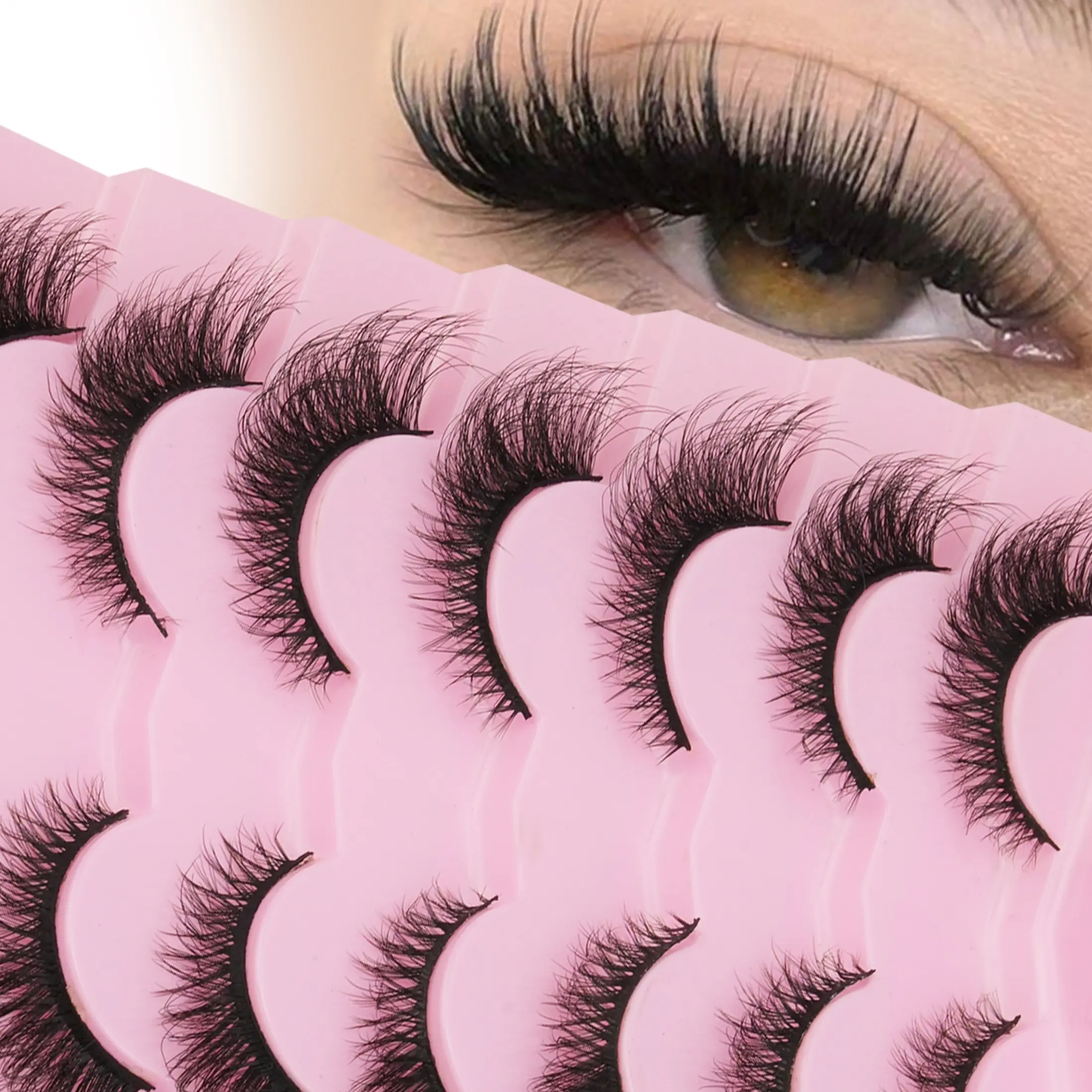 7 Pairs Elegant False Eyelashes, Fluffy and Fine, 3D Makeup Effect, Beauty Tools, Portrait Photography, Dinner Parties, Daily Office Commute