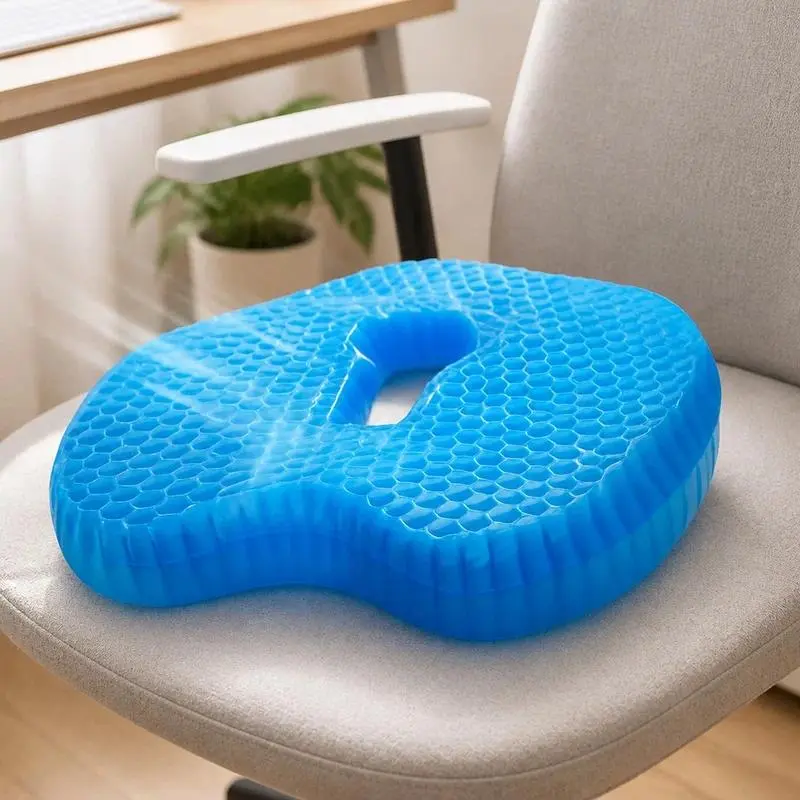 Comfort Gel Cushion with U-Shape Contour for Long-Term Sitting Support and Pressure Relief