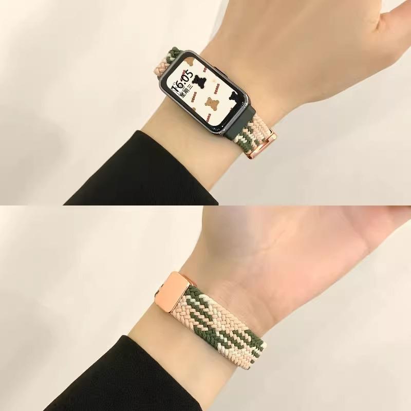 Suitable for Huawei Band 9 strap, 10th generation nylon woven magnetic 8 wristband, sports, casual, fashionable, summer, unisex