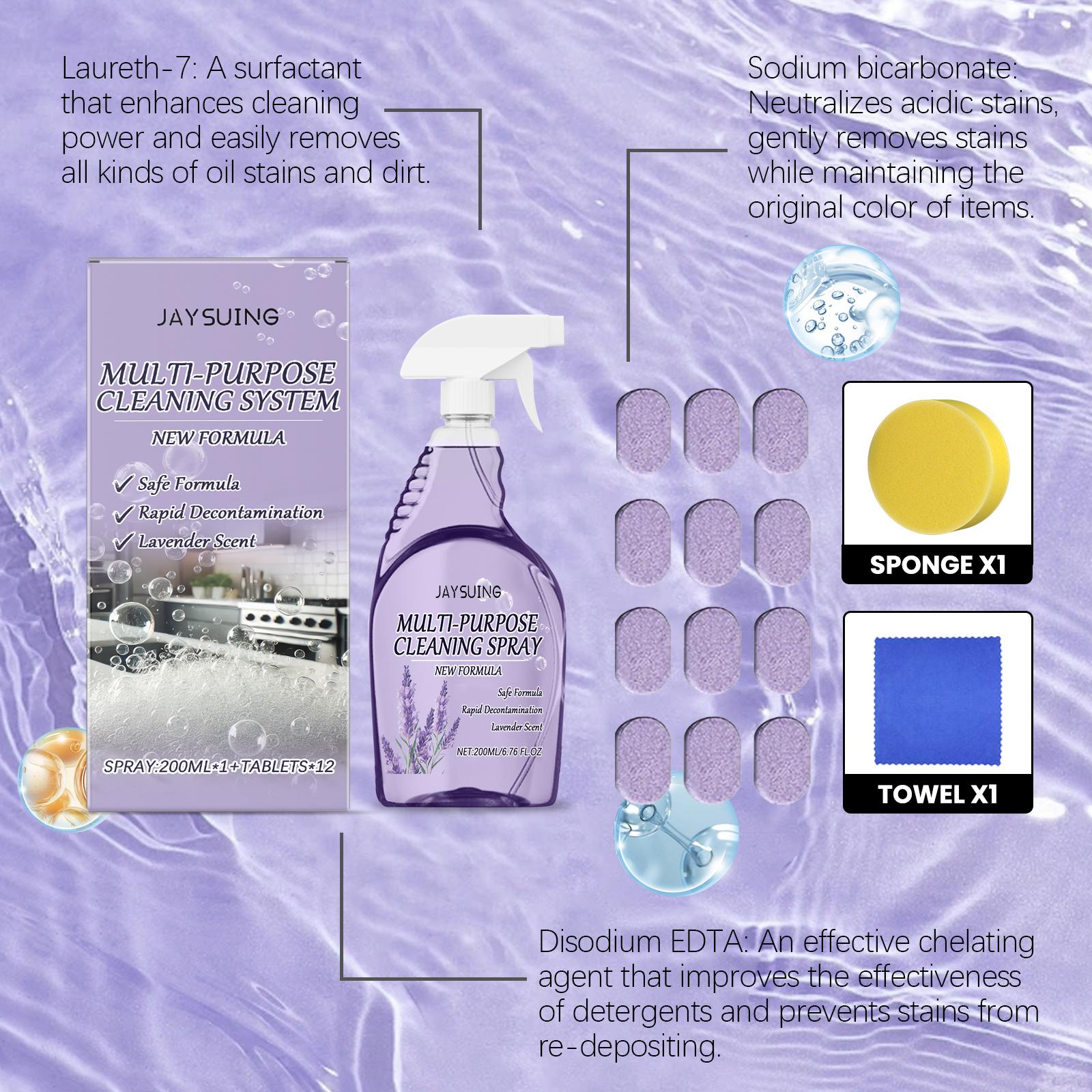 Jaysuing Multi-Purpose Cleaner Clean Oil Remove Stains Kitchen Bathroom Clean Multi-Purpose Cleaner