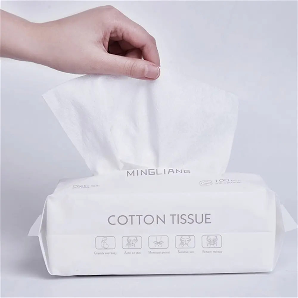 1 Pack 80 Pcs Disposable Face Towels, Soft Cotton Dry Wet Wipes, Makeup Remover, Cleanser, Moisturizer, Facial Cleaning Tools, Makeup Cleansing