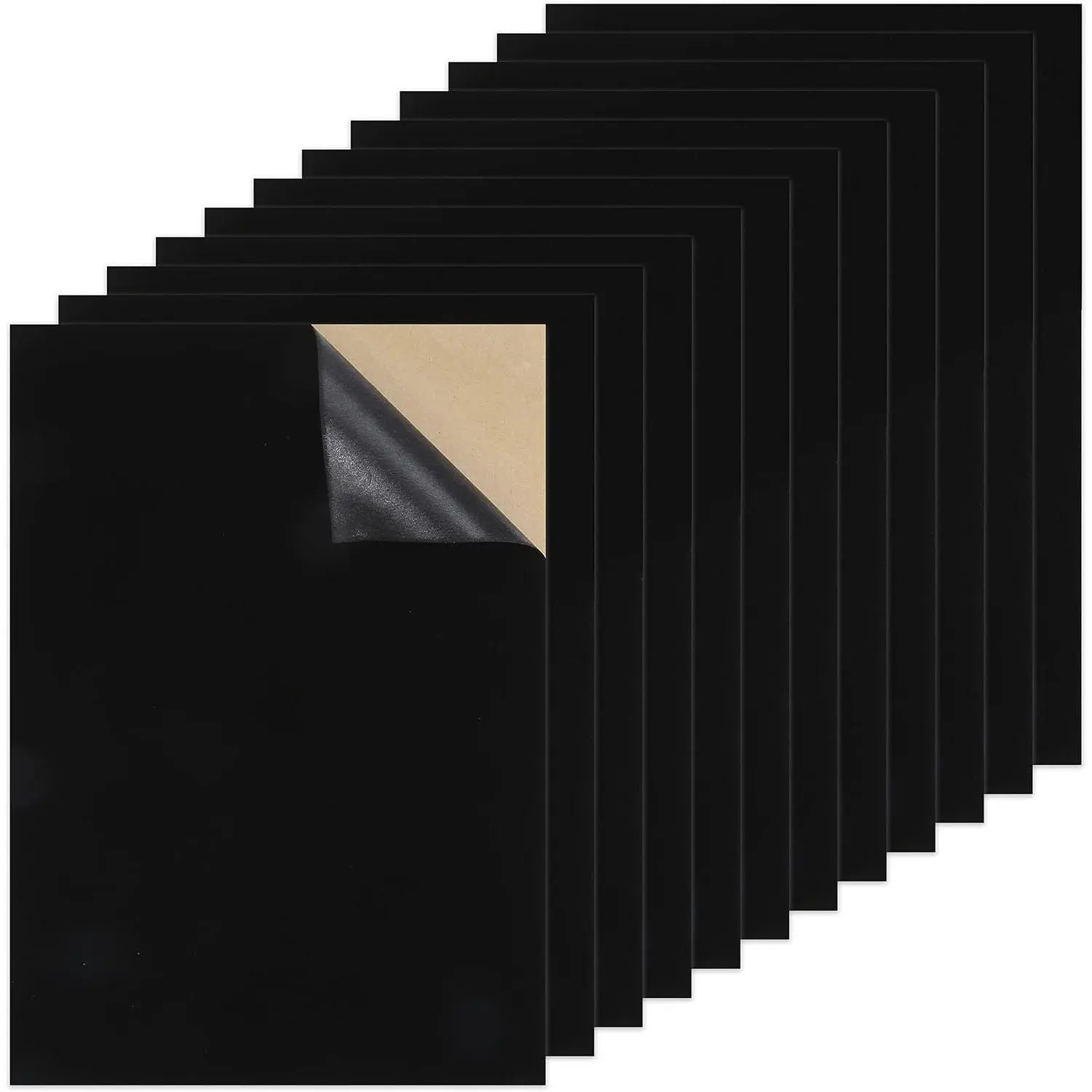 12PCS Black Self Adhesive Felt Sheets, Soft Velvet Sticky Back Felt for Jewelry Box & Drawer Liner, Arts and Crafts Making (A4 Size)Gift