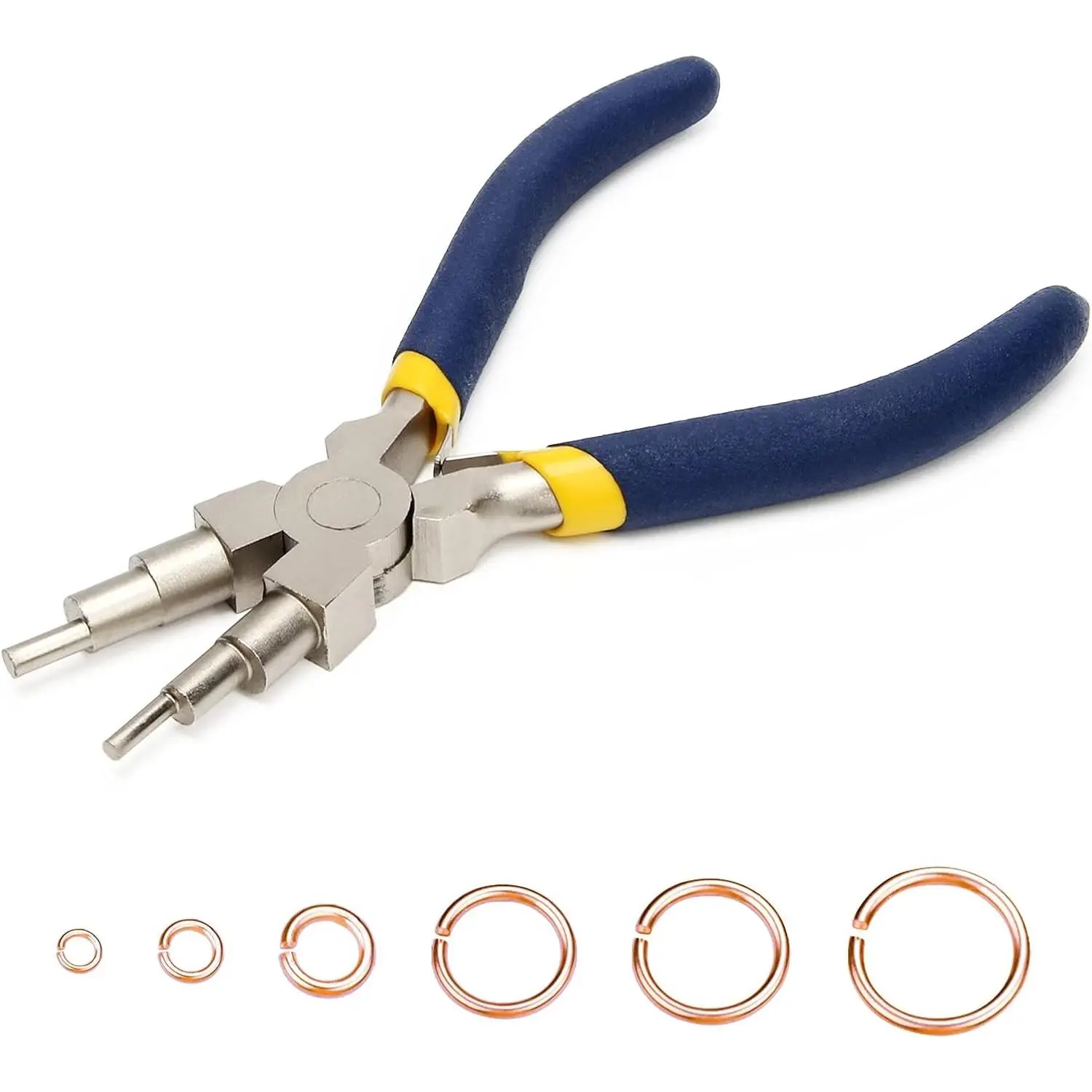 6 In 1 Wire Looping Pliers With Anti Slip Handle, Bail Making Pliers for Jewelry Making, Wire Bending Tool for Bending 3-10mm Bails, Loops, Hooks and Jump Rings
