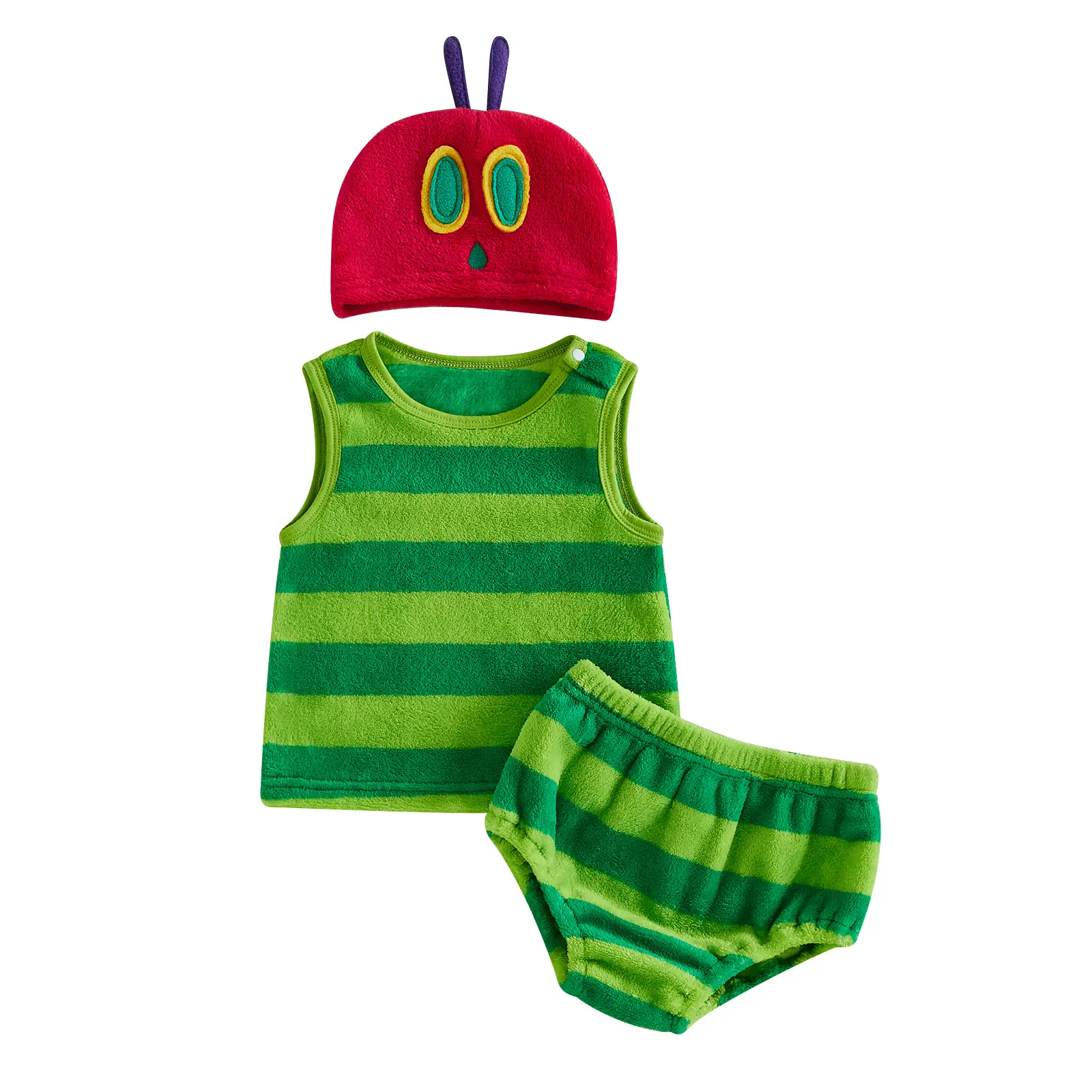 Infant Baby Boys Girls Halloween Hungry Caterpillar Costume Sleeveless Tank Tops Shorts and Hat