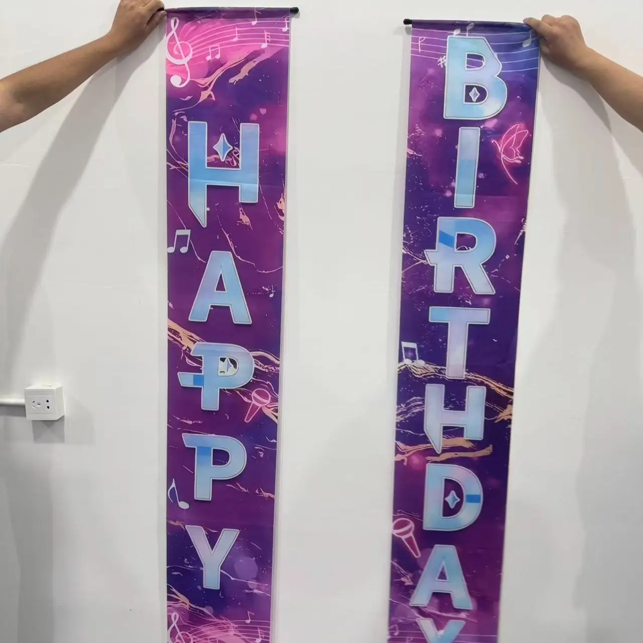 Kpop-Themed Couplets Set, Happy Birthday Decorations, Decorative Banner & Celebration Banner, Perfect for Kpop Fans' Party Supplies, Festive Home Decoration, Party Decorations Banners