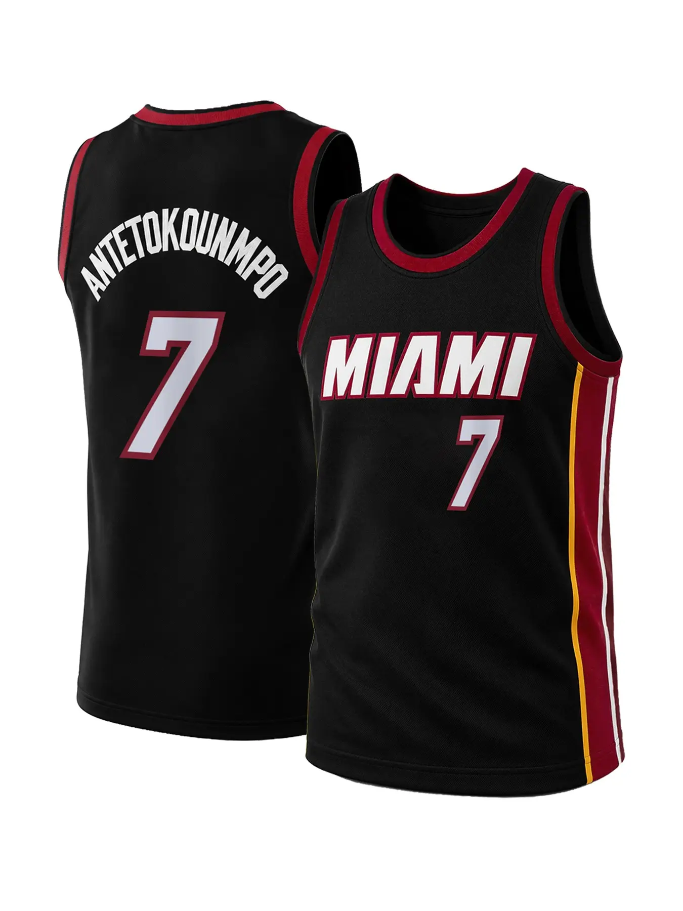 Unisex Vintage Miami #7 Stitched Basketball Jersey | Breathable Mesh Sports Tank Top | Casual Basketball Streetwear for Men Women Throwback Jersey | Sports Tops | Athletic Tops