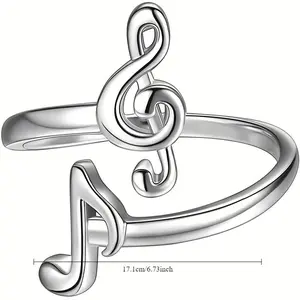 , Fashionable, Versatile Notes, Music Notes for Music Enthusiasts, Adjustable Rings, Rings for Men and Women