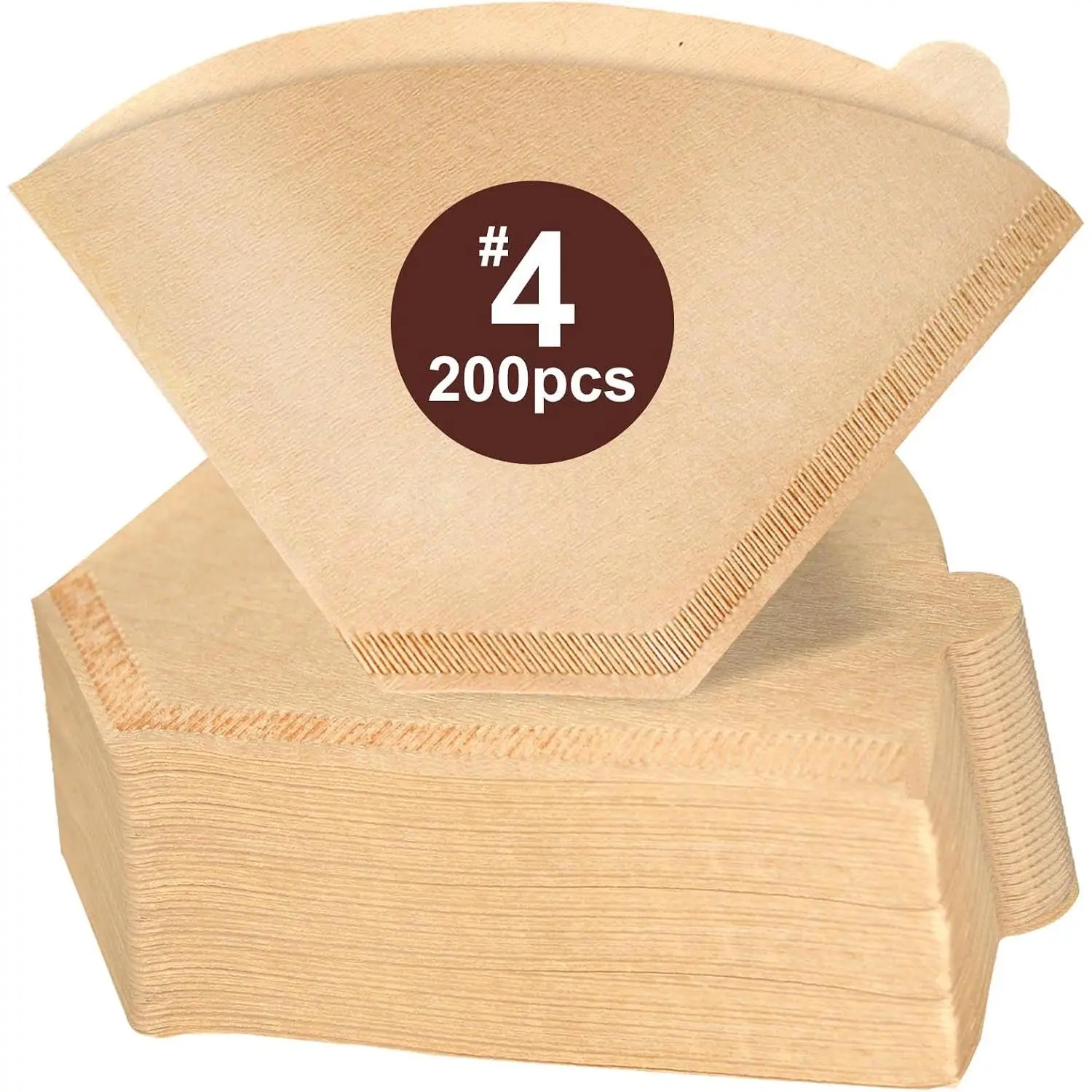 200 Count #4 Unbleached Paper Coffee Filters, Compatible with ,  and other 8-12 Cup Coffee Makers, Cone Paper Filter for Pour Over and Drip Coffee