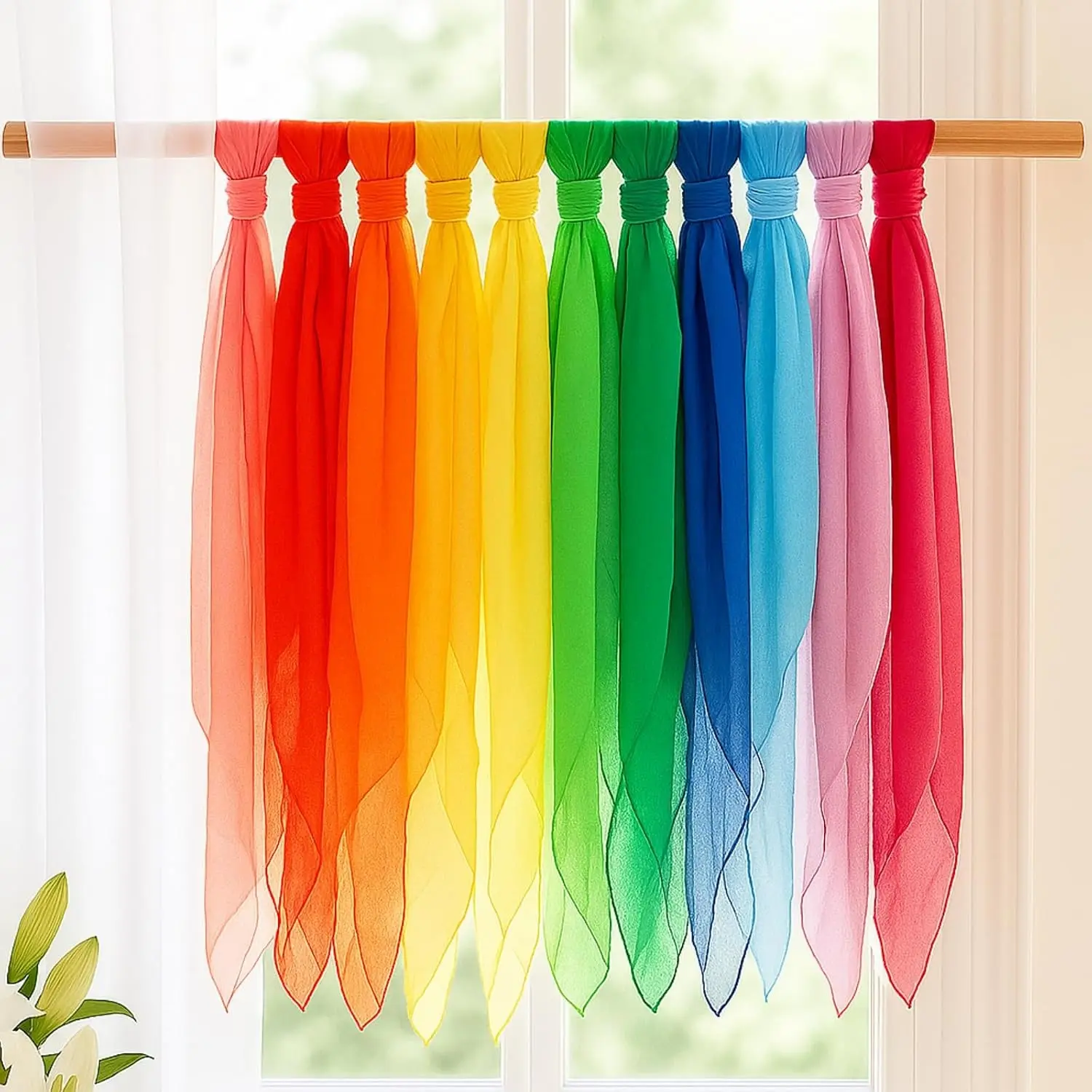 12 Pcs Large Chiffon Play Scarves Bulk 35 x 35 Inch Square Dance Juggling Scarves Soft Colorful for Music Movement Juggling Performance Magic Trick Props Accessories, 12 Colors