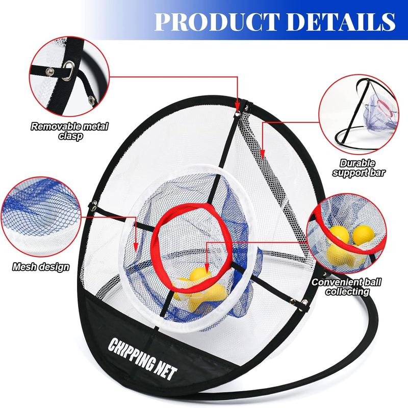 Golf Practice Net with Three-Layer Chipping Net Set, Portable Golf Target for Precision and Swing Training, Essential Golf Training Equipment, Golf Accessories