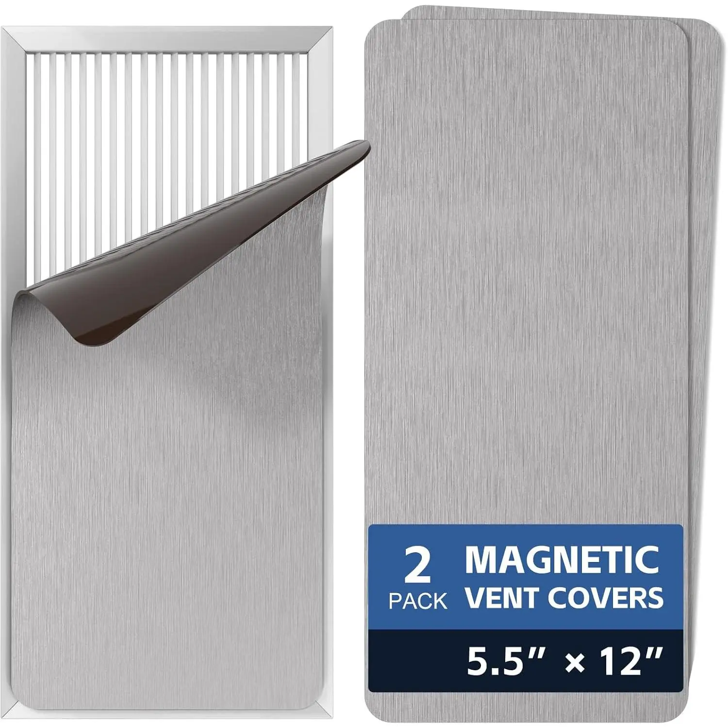 5.5"x12"  Vent Covers, 2 Pack  Air Vent Cover for Floor  | Grey Decorative Cover, Cuttable Cover for RV, HAVC, AC, Wall Ceiling Metal Register, Grill, Grate
