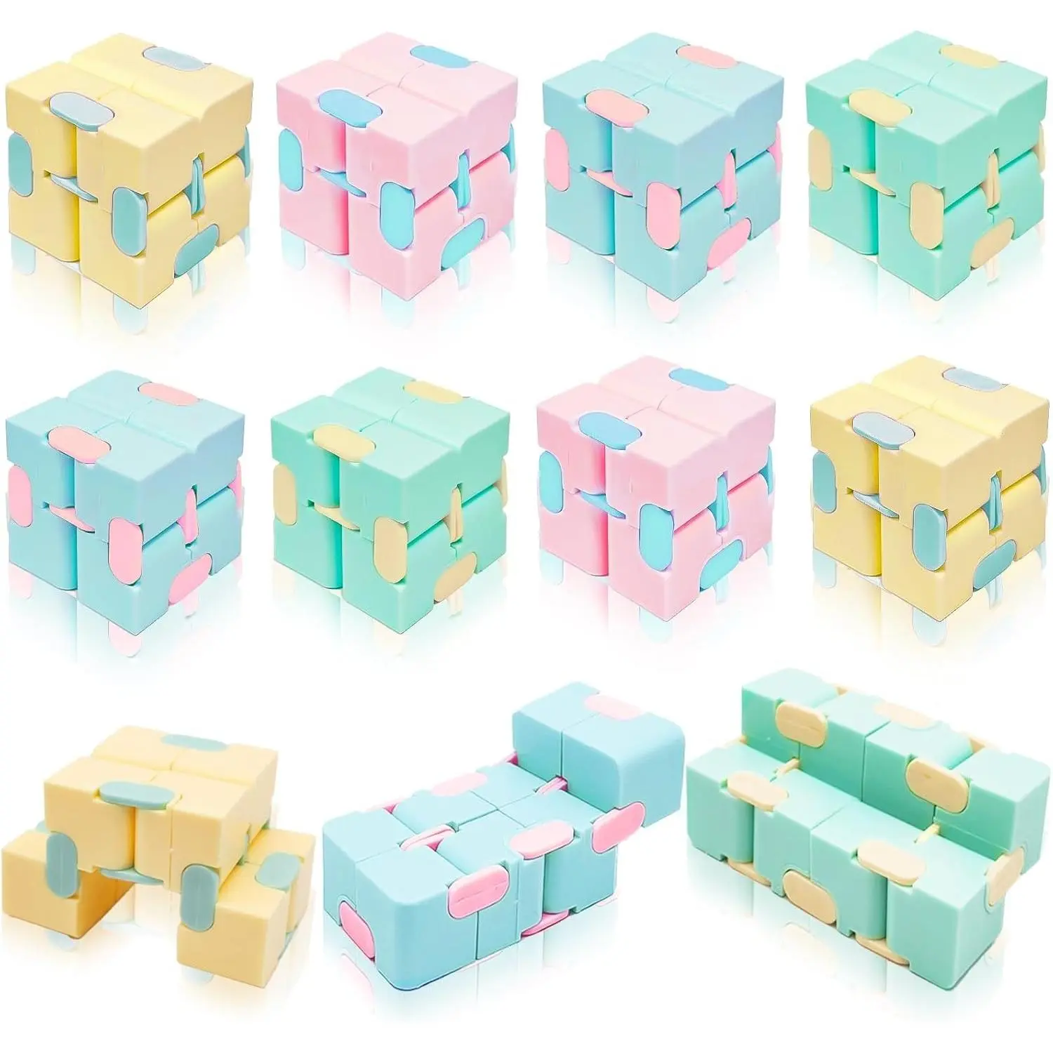 28 Pack Infinity Magic Toys for Kids, Hand Held Magic Sensory Stress Cube Toys- Anxiety Stress Relief Fidgeting Games for Teens Boys Girls Classroom Exchange Gifts Party Favors