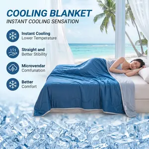 Lightweight Breathable Cooling Blanket, Queen Size 90"x103", Portable Summer Nap Mat, Soft Smooth Lightweight, Heat Absorbing for Adults