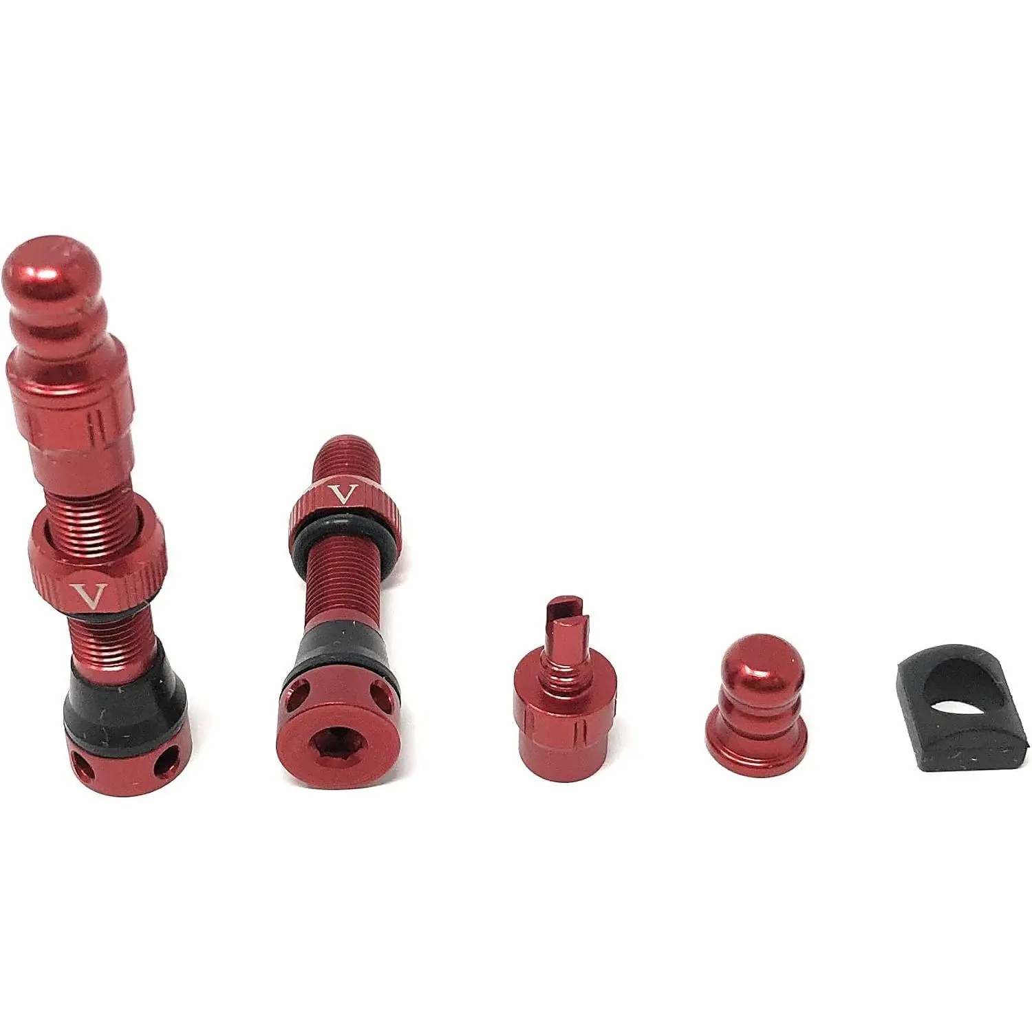44mm Tubeless Schrader Valves - Pair - Integrated Core  - Grommet Options - Choose Color…