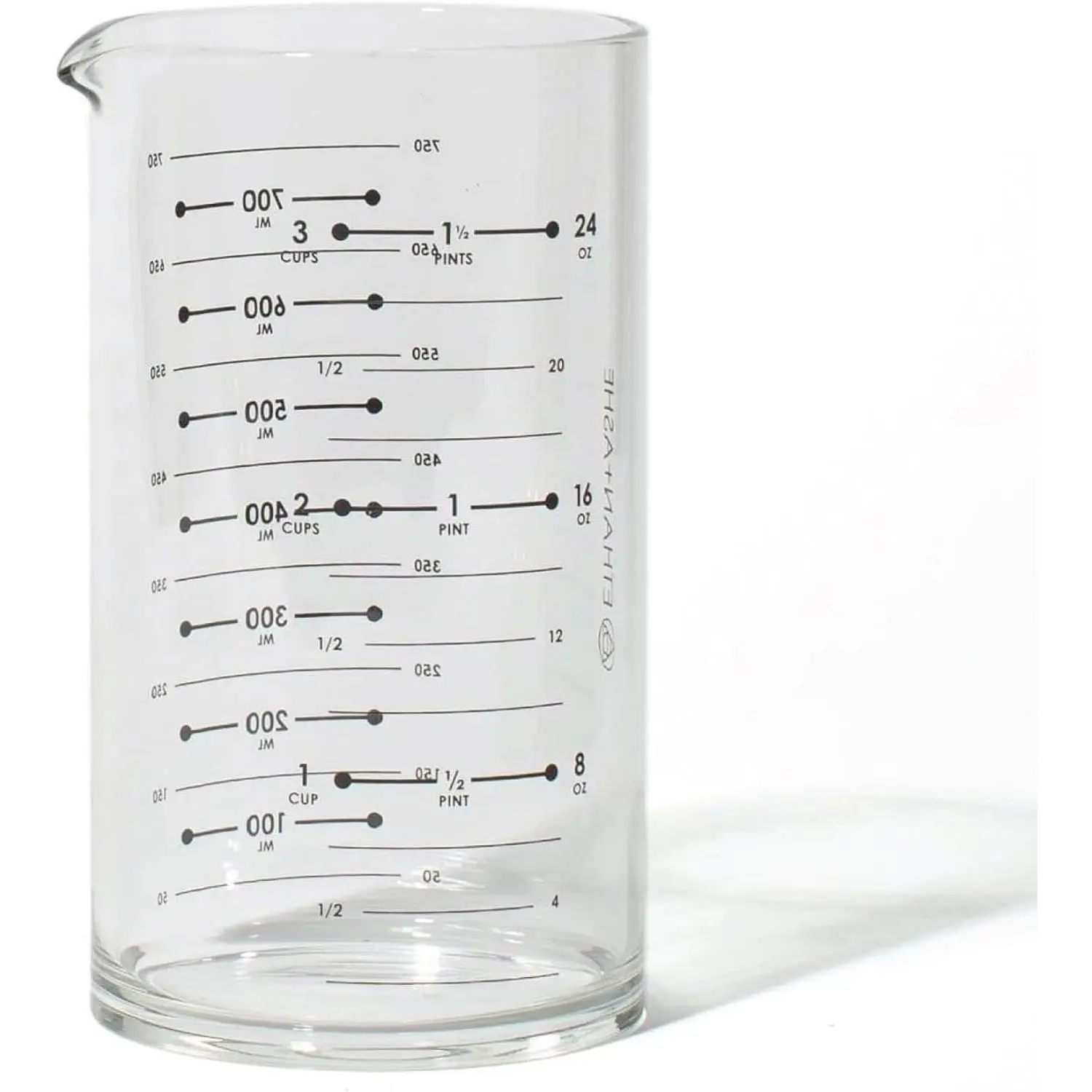 Cocktail Mixing Glass - Ethan+Ashe - Lab Series - 750 ML Dishwasher Safe, Borosilicate Glass - Bar Tools & Bartender Accessories - Batch Drink Mixing Beaker
