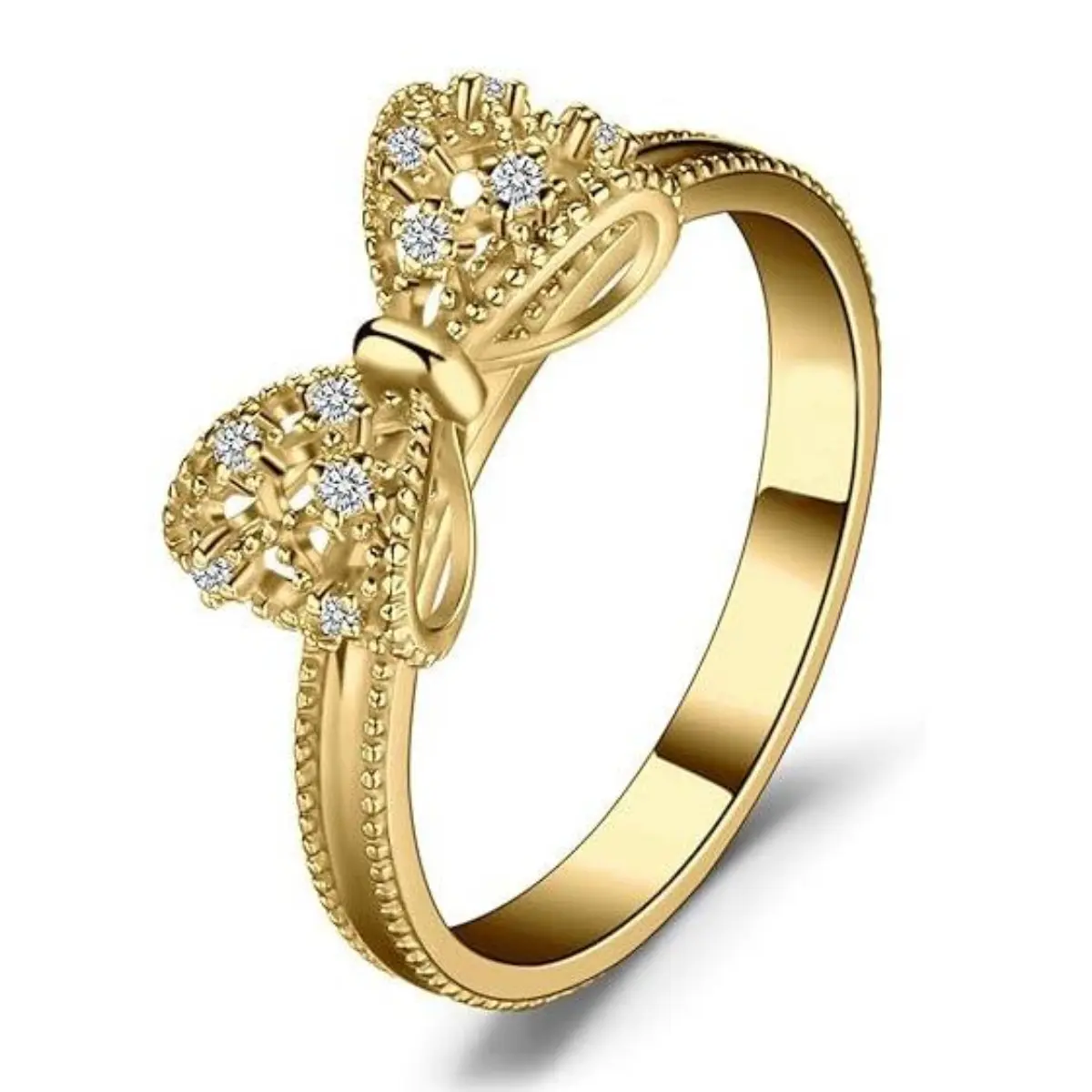 Rings 14k White Yellow Rose Gold Plated Sterling Silver Cubic Zirconia Promise Rings for Girls and Couples Daily Wear Vintage