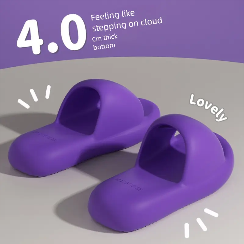 One Piece Molded EVA Slide Slippers Super Soft Elastic Lightweight Non Slip Casual Open Toe House Sandals For Indoor Outdoor Summer Daily Use