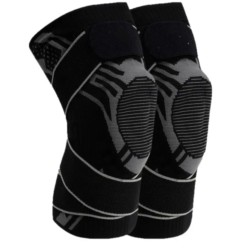 Knee Compression Sleeve, Knit Silicone Patella Pad, Adjustable Straps, Tpu Anti-Slip, Breathable, for Basketball, Running, Gym, Arthritis, Meniscus Tear