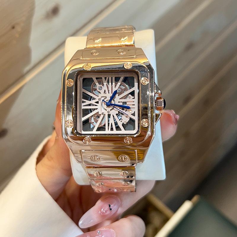 Kadi Men's Alloy Quartz Watch Hollow Transparent Bottom Men's Business Quartz Watch Wristwatch