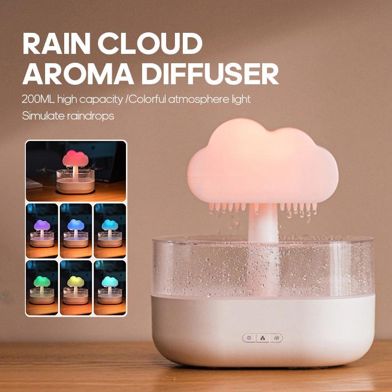 Rain Cloud Essential Oil Diffuser USB Powered, Simulated Rain Drops, Seven Color Lights, Ultrasonic Mist Humidifier for Home, Office Bedroom Holiday Atmosphere Gift