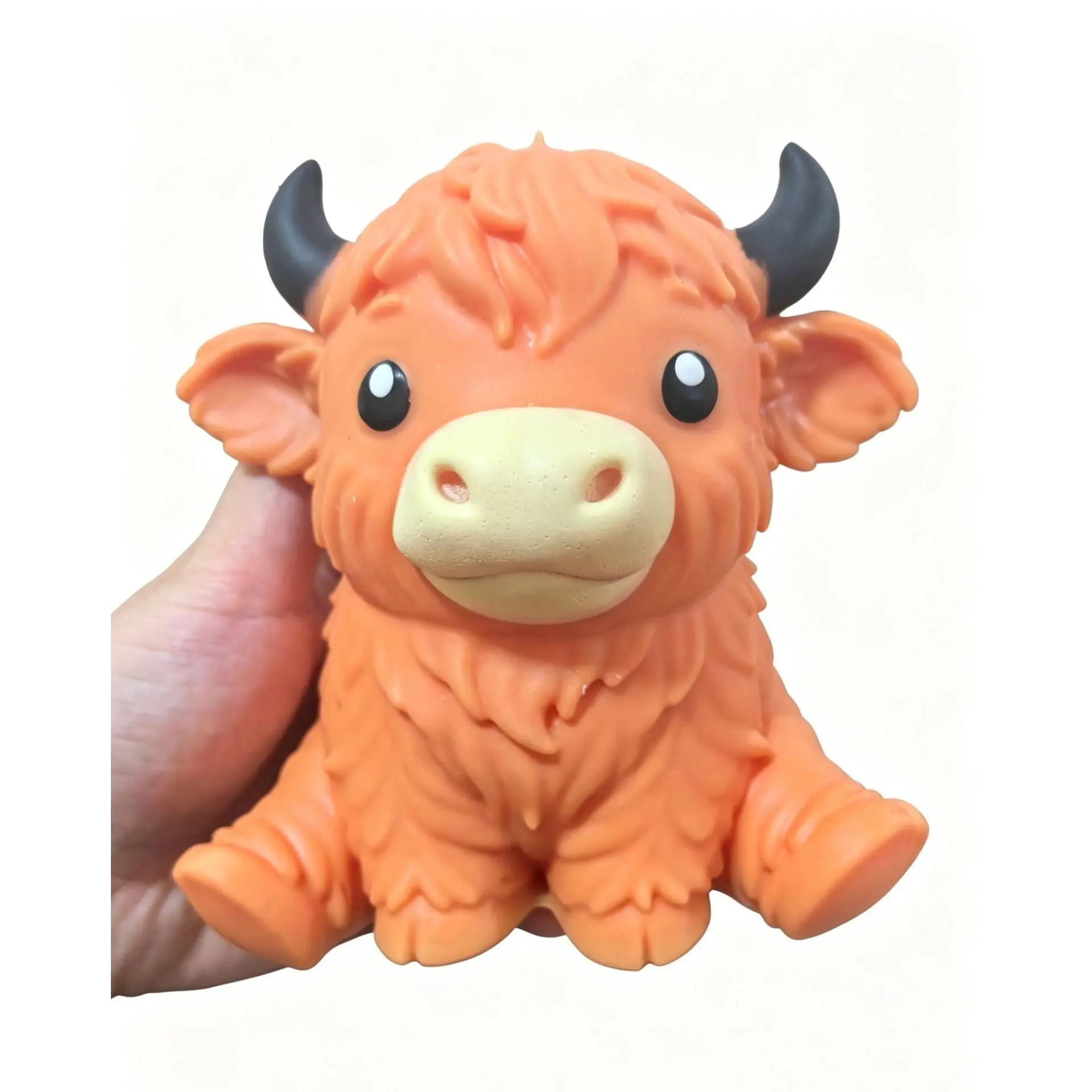 Kawaii Highland Cow Squishy Toy, Adorable Soft Squeeze Fidget Toy, Cute Desktop Decor Stress Relief Toy