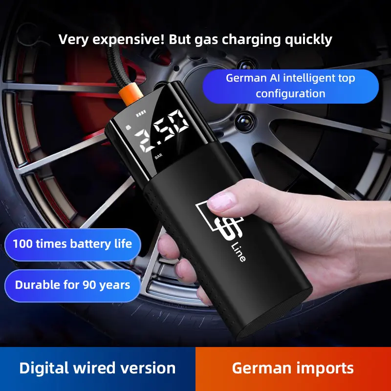 Portable Wireless Car Air Compressor, Digital Tire Inflator Pump, Multi-Function Electric Tire Inflator for Motorcycles, Bikes, Cars For Audi Q7 A8L A5 A6 A7 Q8 A4 SQ7 S4 S8 S6 S7 S5 S3 SQ5 e-tron Q5 Q3 Q6 SQ6 SQ8 Q4 SQ2 A3 TTS Q2 A8 S1 A1 Quattro