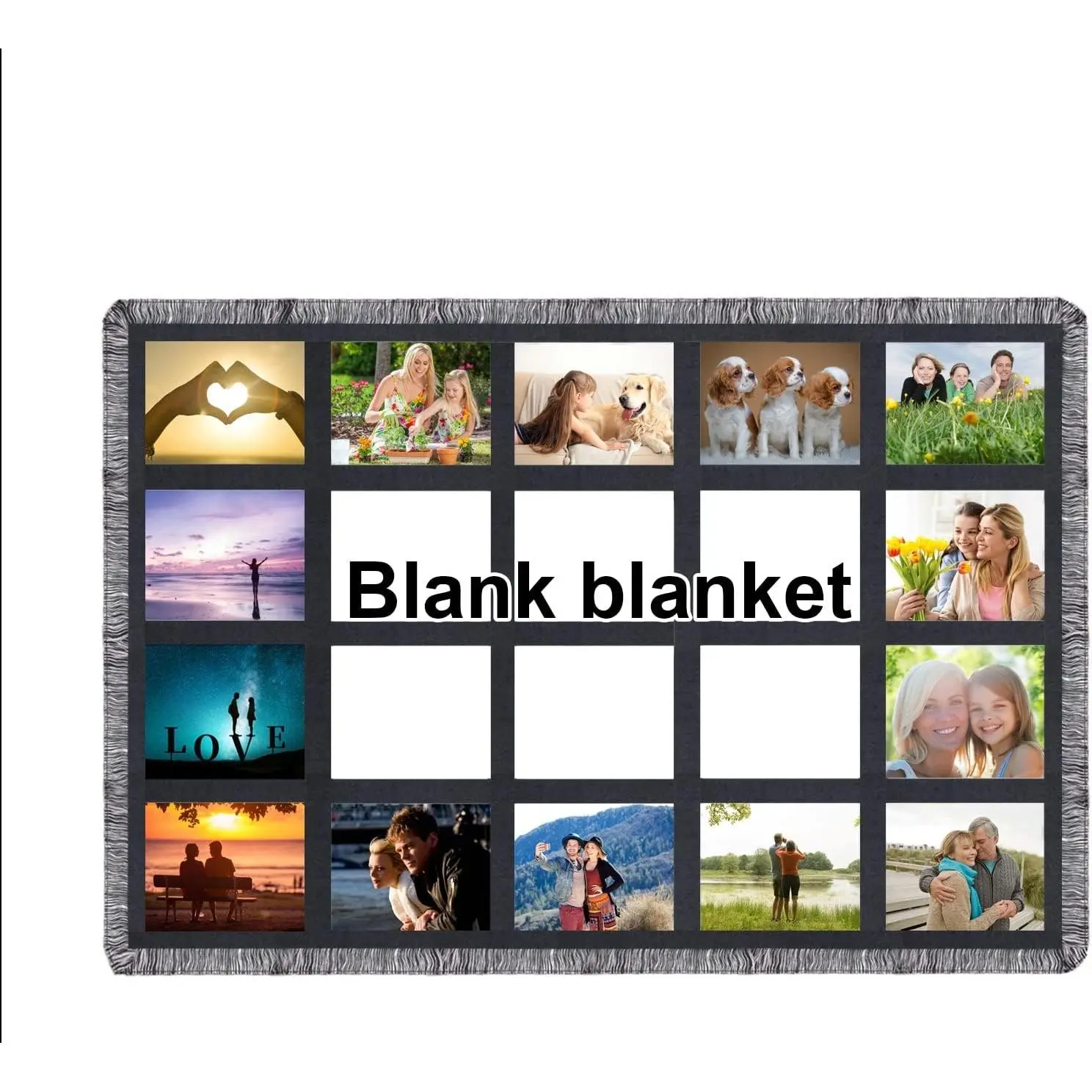 1 Pack Sublimation Blanket Blanks 40"X60" Throw Blankets for Heat Press,  Printed Blanket, DIY Custom Personalised Sublimation Photo with 20 Panel