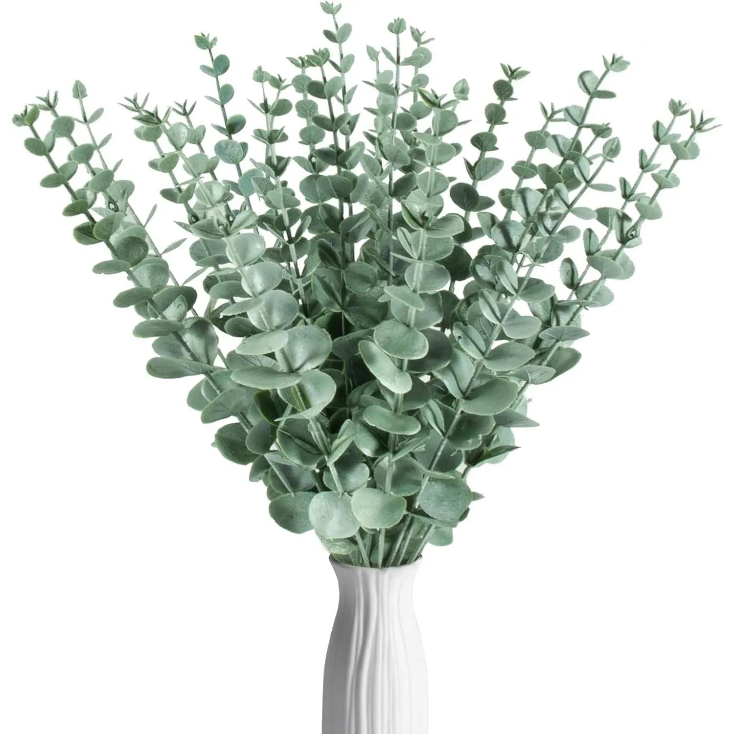 24 count Artificial Eucalyptus Stems - Faux Eucalyptus Branches Decor  Eucalyptus  hojas de eucalipto artificiales para decoracion Eucalyptus Bouquet Sprigs Leaves  Greenery Wedding